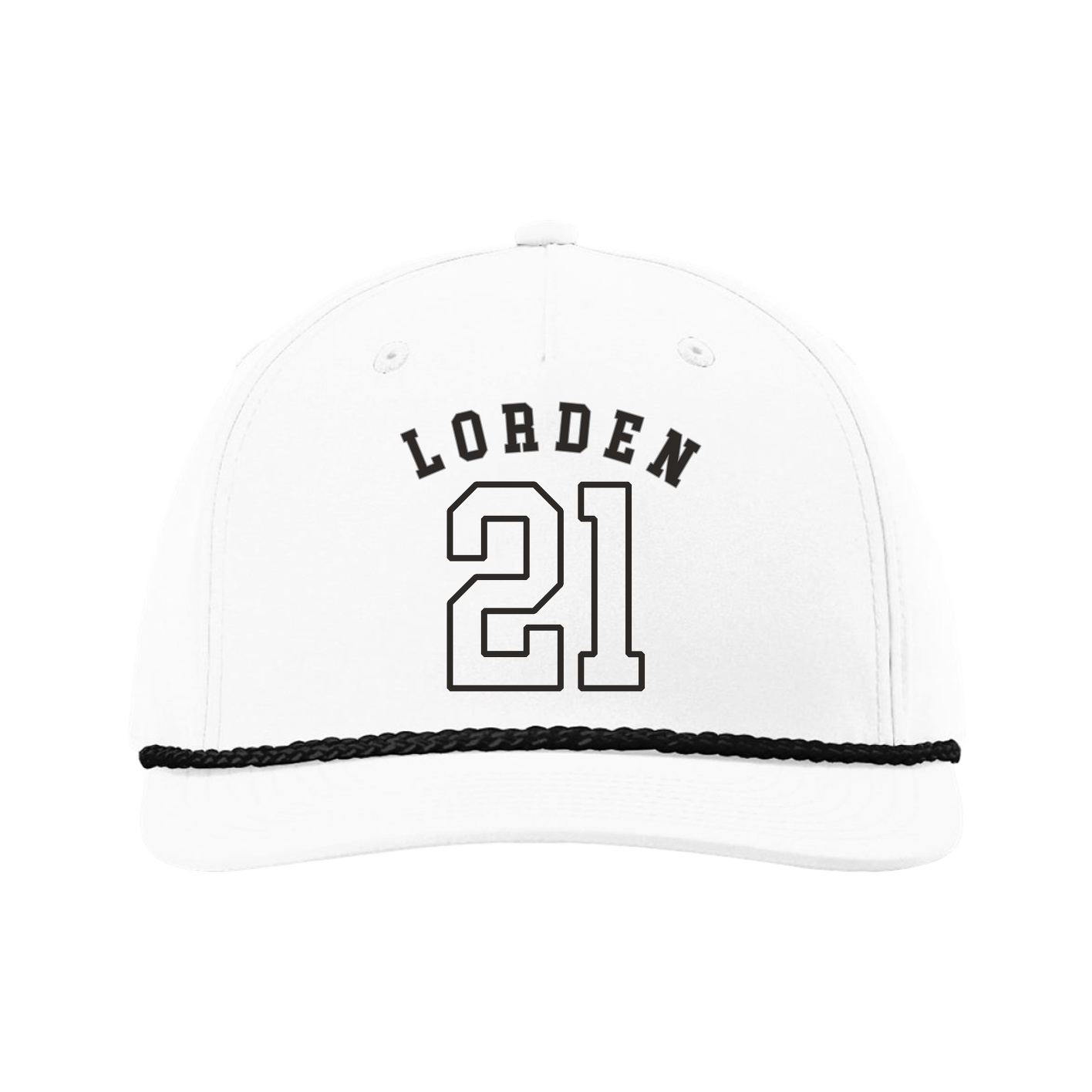 Five-Panel Classic Rope Cap — Shirsey Arch in White