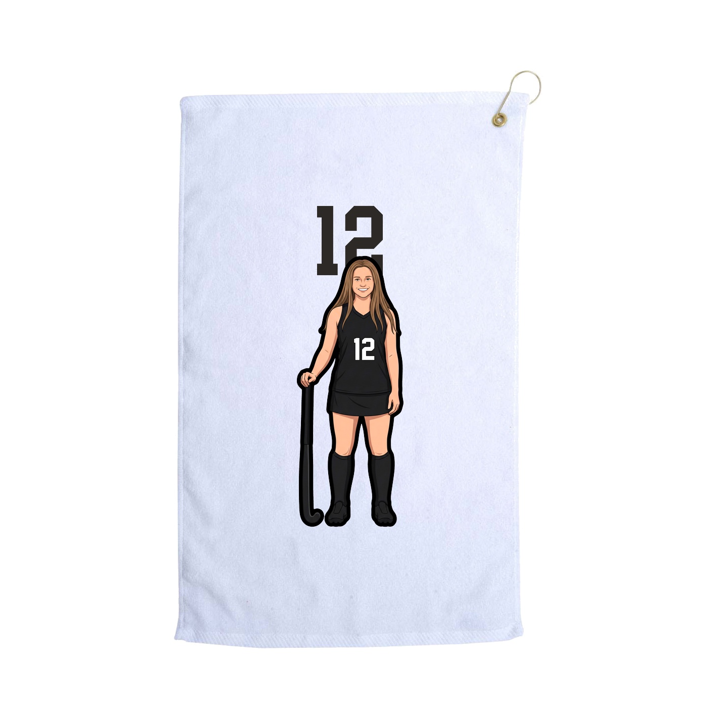 Golf Towel — Number Top in White