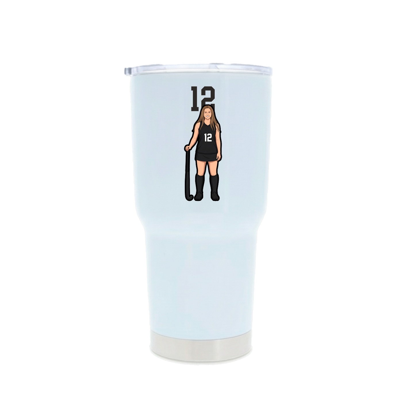 30oz Stainless Steel Tumbler — Number Top in White
