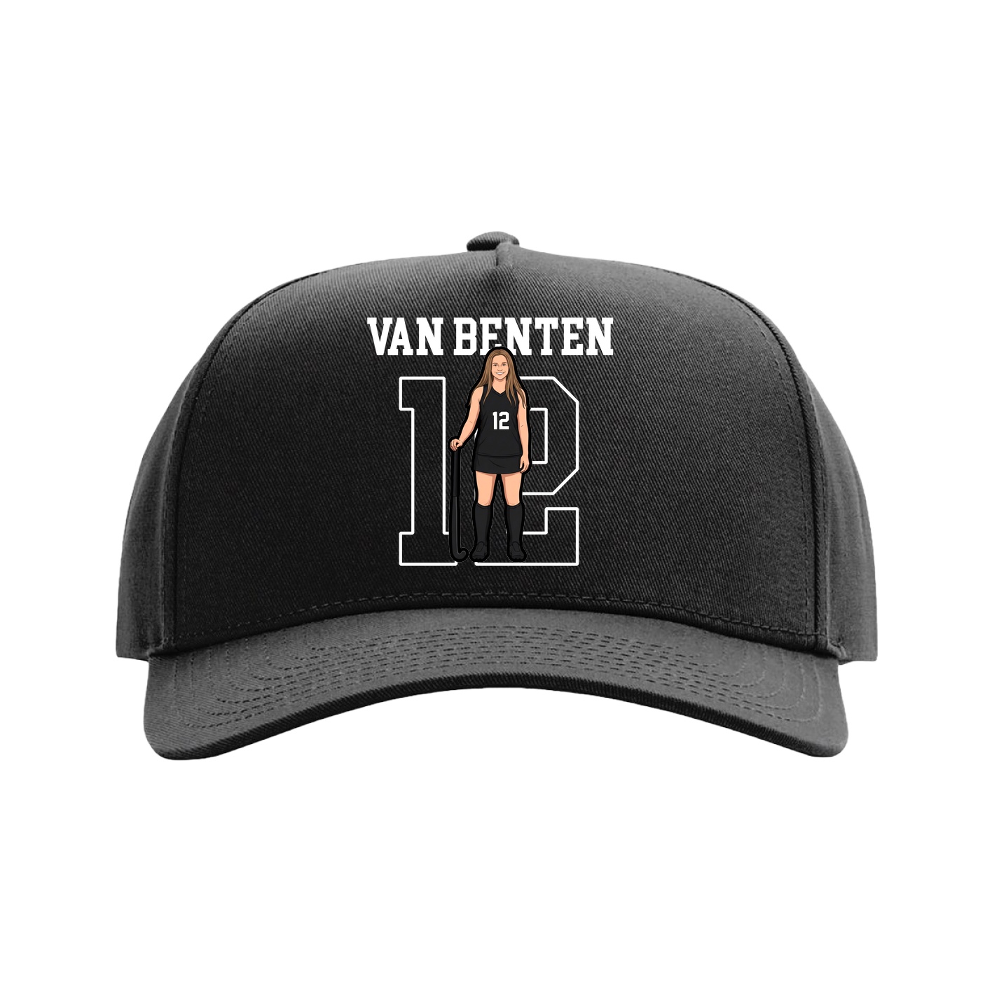 Full Fabric Five-Panel Champ Cap — Shirsey in Black