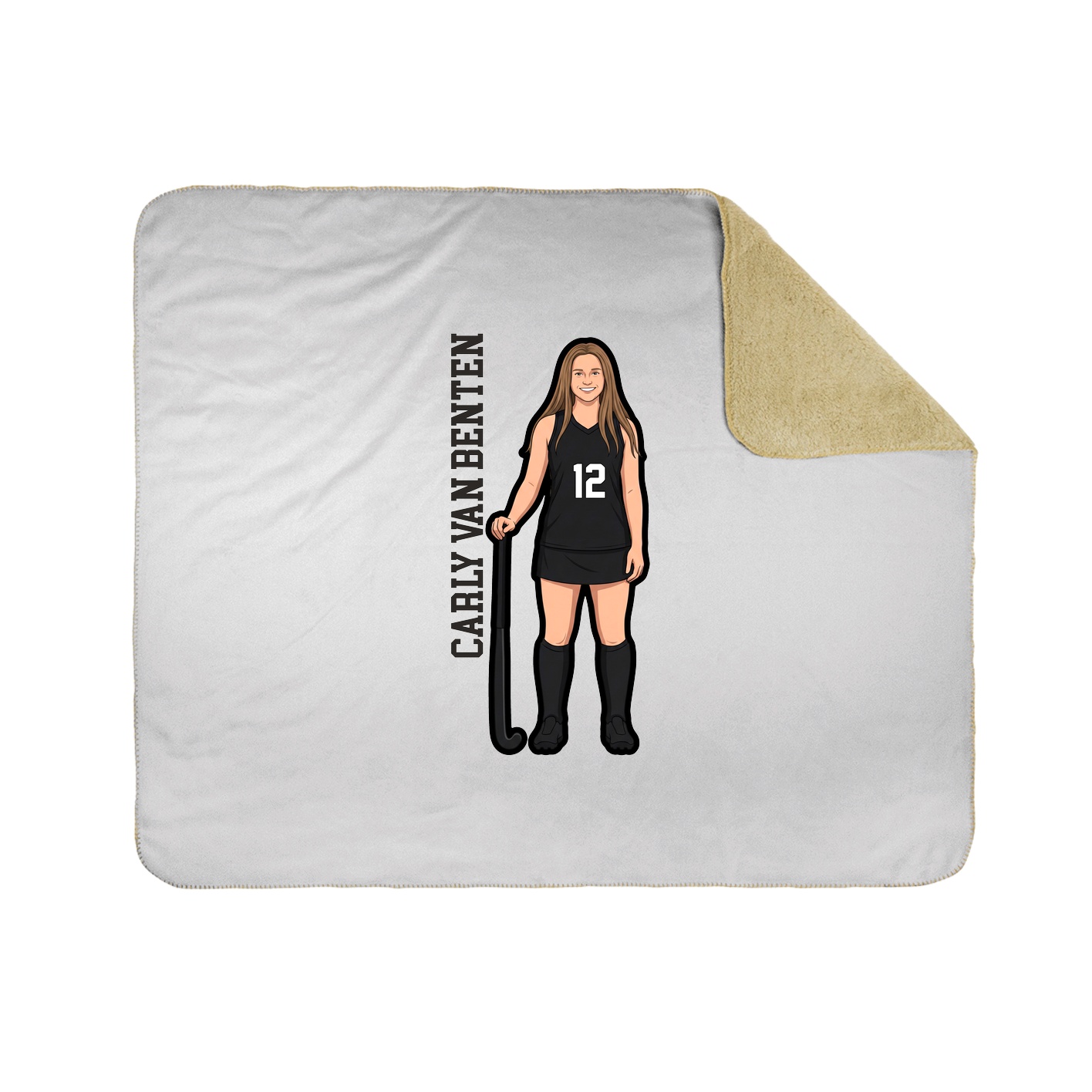 Throw Blanket — Name Vertical in White