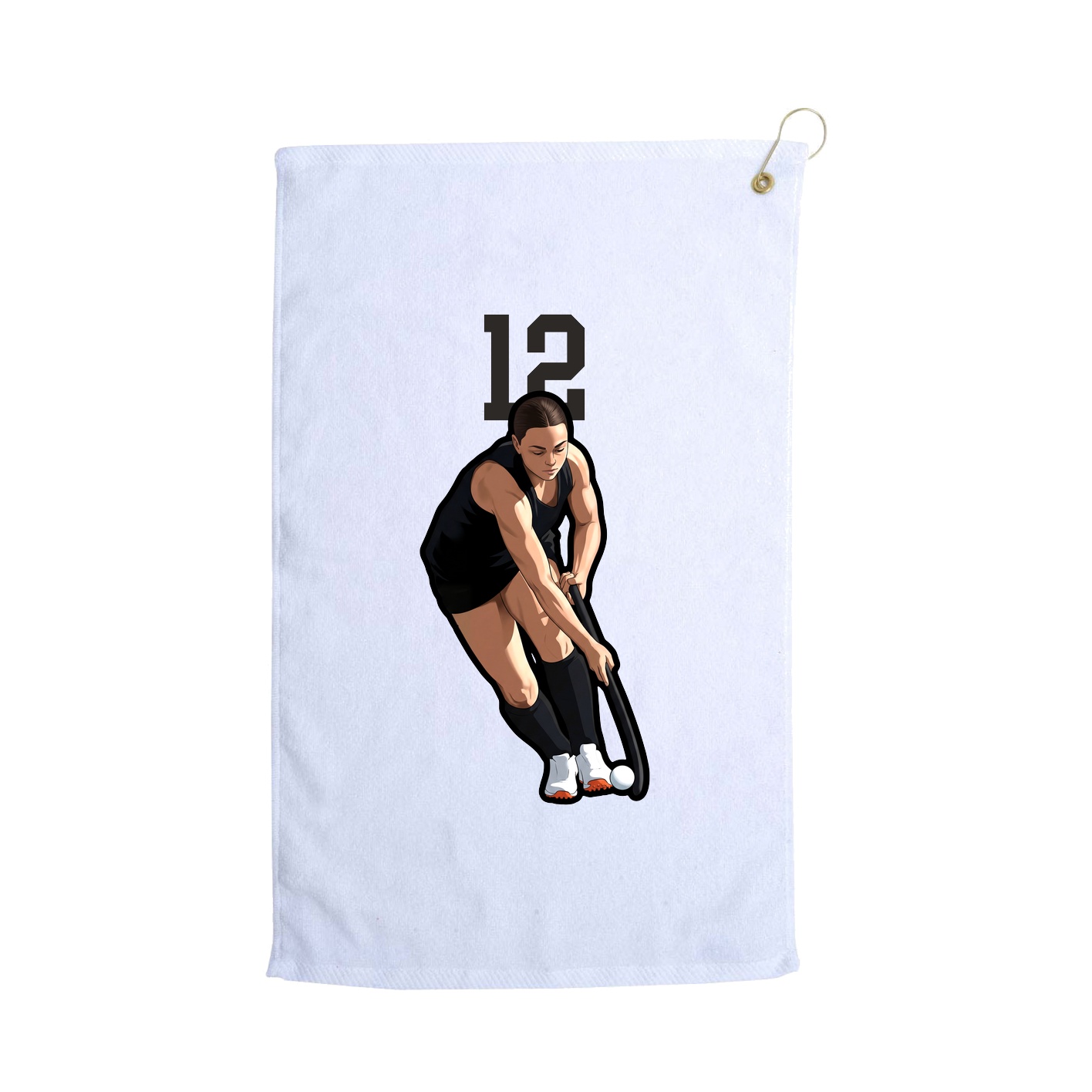 Golf Towel — Number Top in White