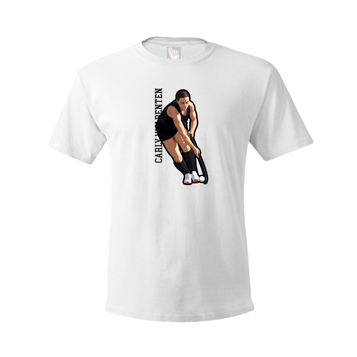 Youth Tee — Name Vertical in White