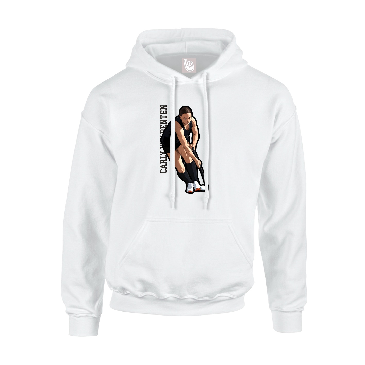 Hoodie — Name Vertical in White