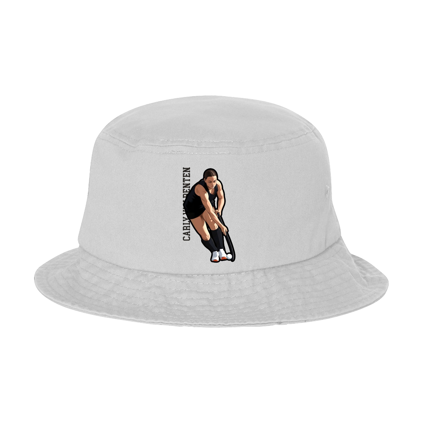 Bucket Cap — Name Vertical in White