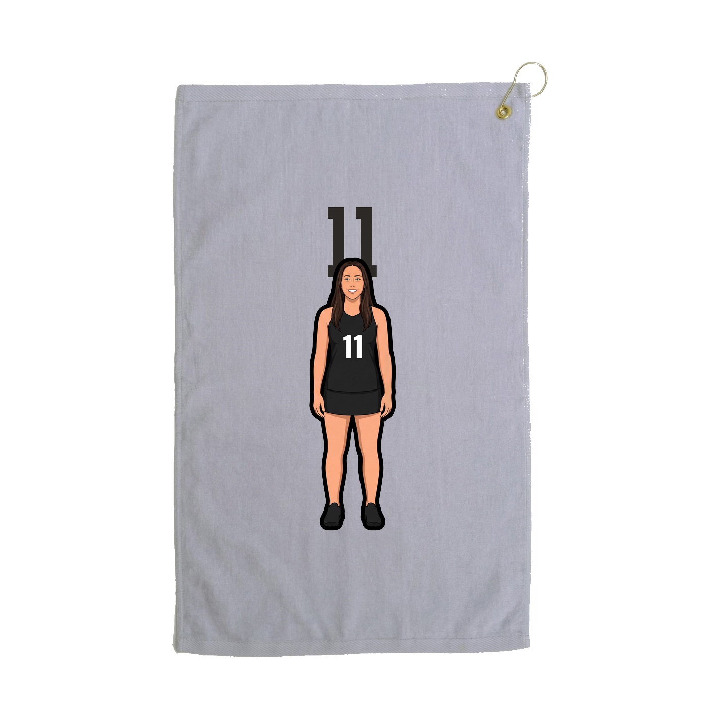 Golf Towel — Number Top in Grey