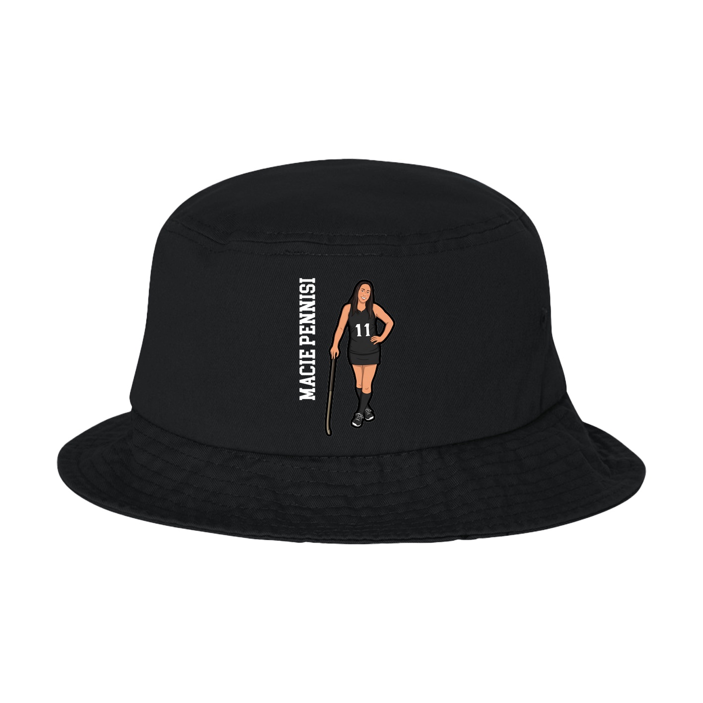 Bucket Cap — Name Vertical in Black