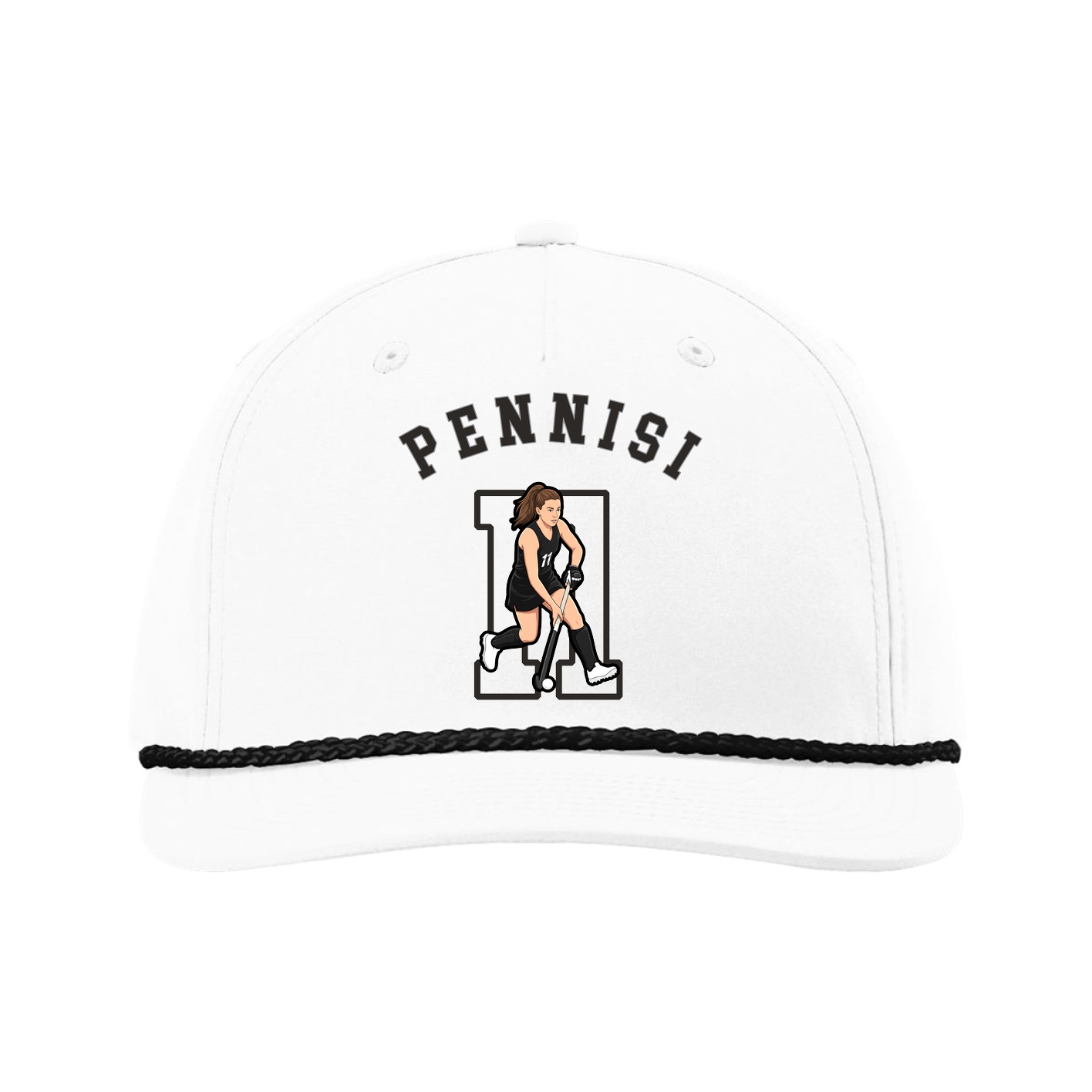 Five-Panel Classic Rope Cap — Shirsey Arch in White