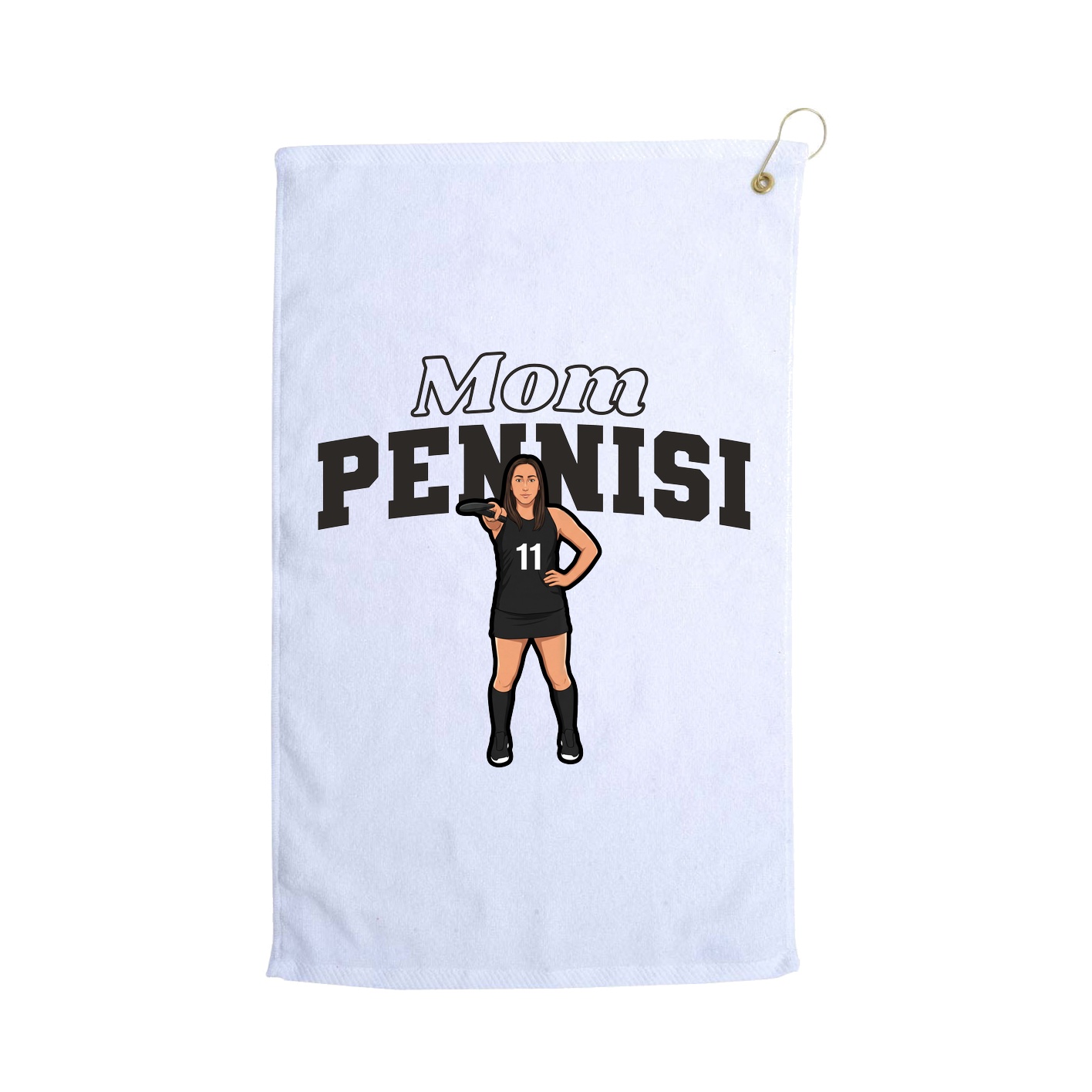 Golf Towel — Mothers Day Block in White