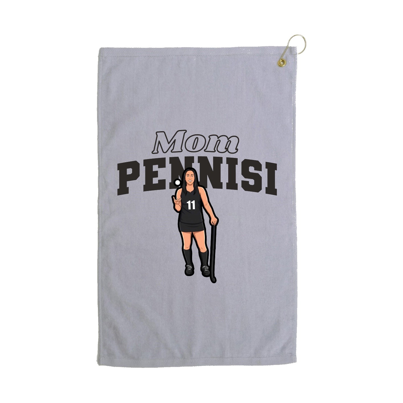 Golf Towel — Mothers Day Block in Grey