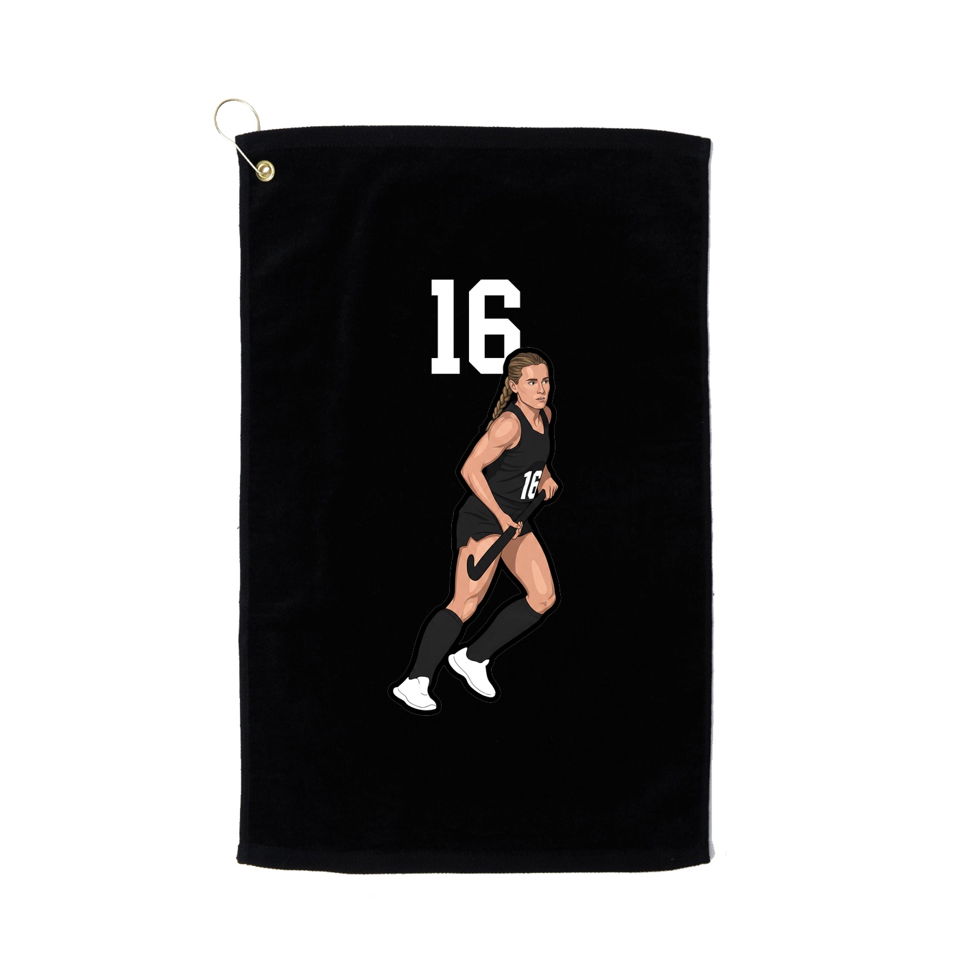 Golf Towel — Number Top in Black