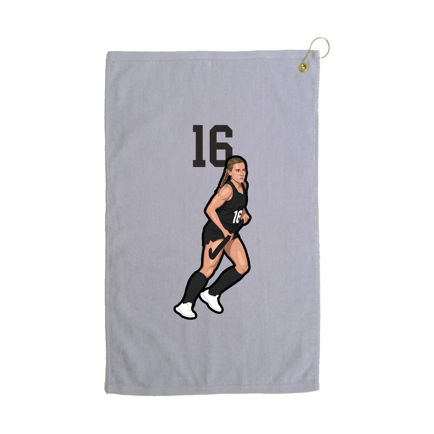 Golf Towel — Number Top in Grey