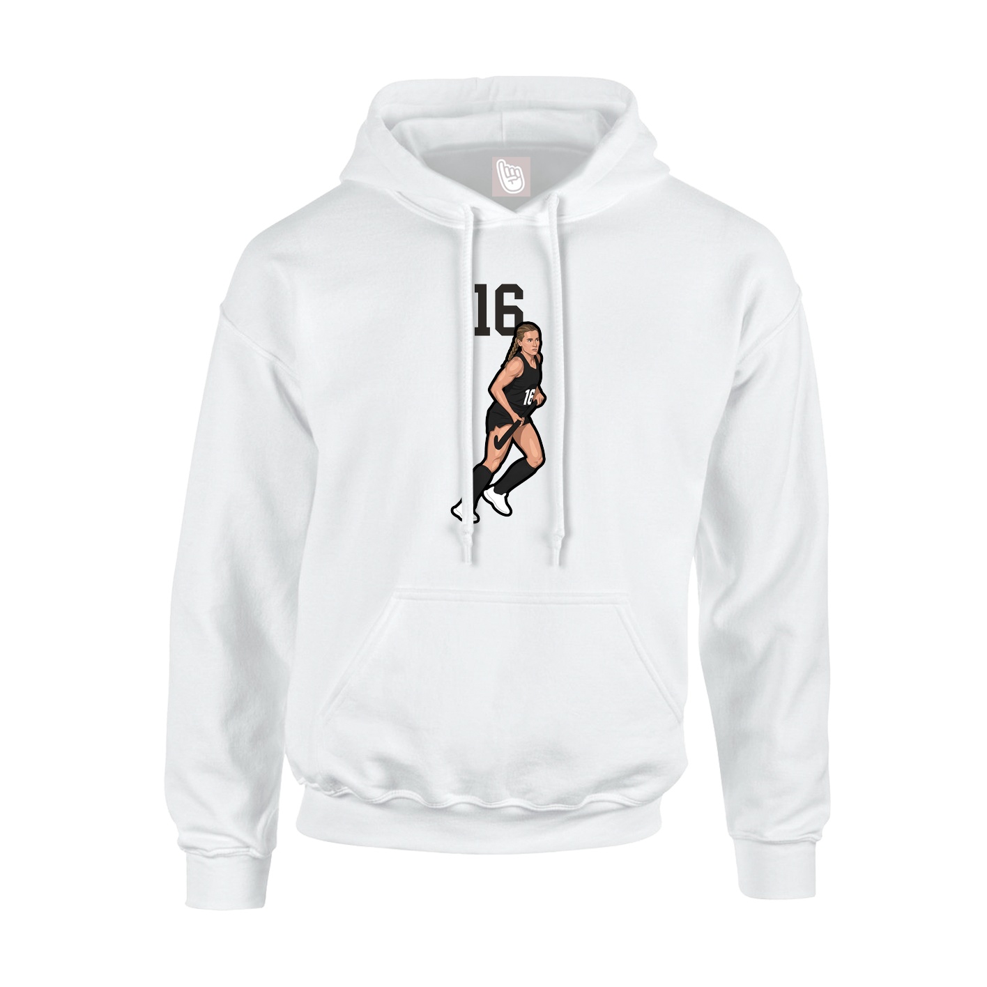 Youth Hoodie — Number Top in White