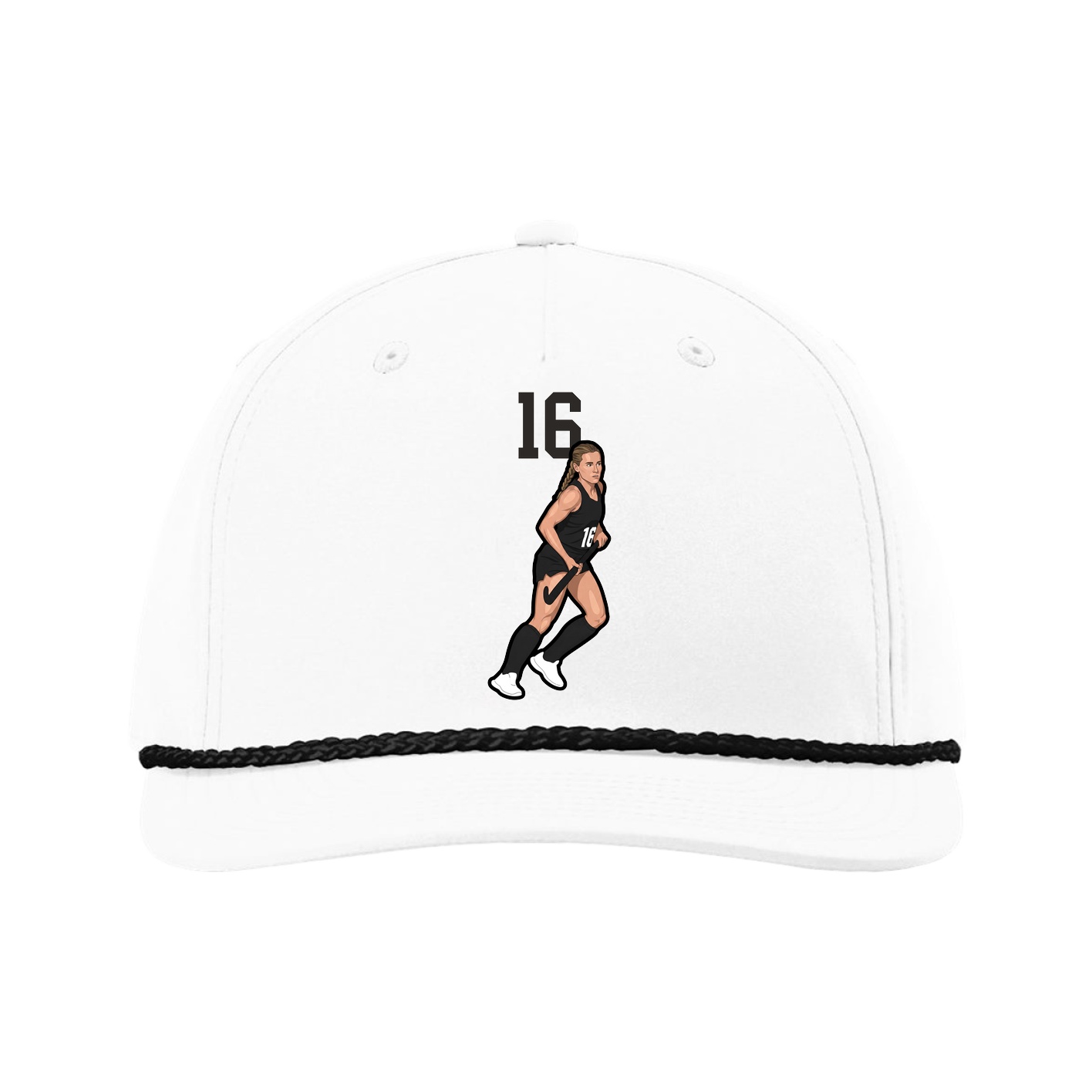 Five-Panel Classic Rope Cap — Number Top in White