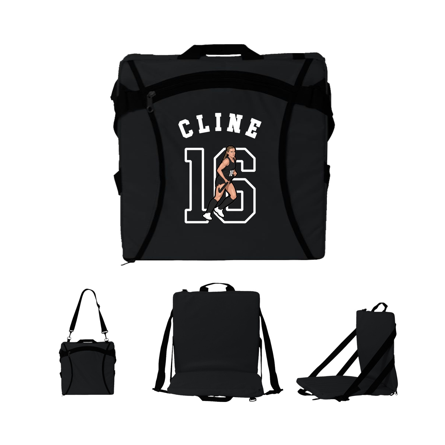 Folding Stadium Seat — Shirsey Arch in Black