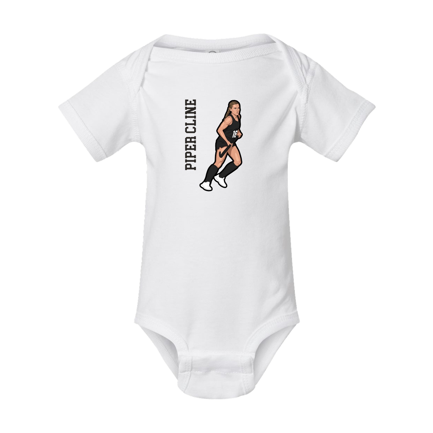 Baby Onesie — Name Vertical in White