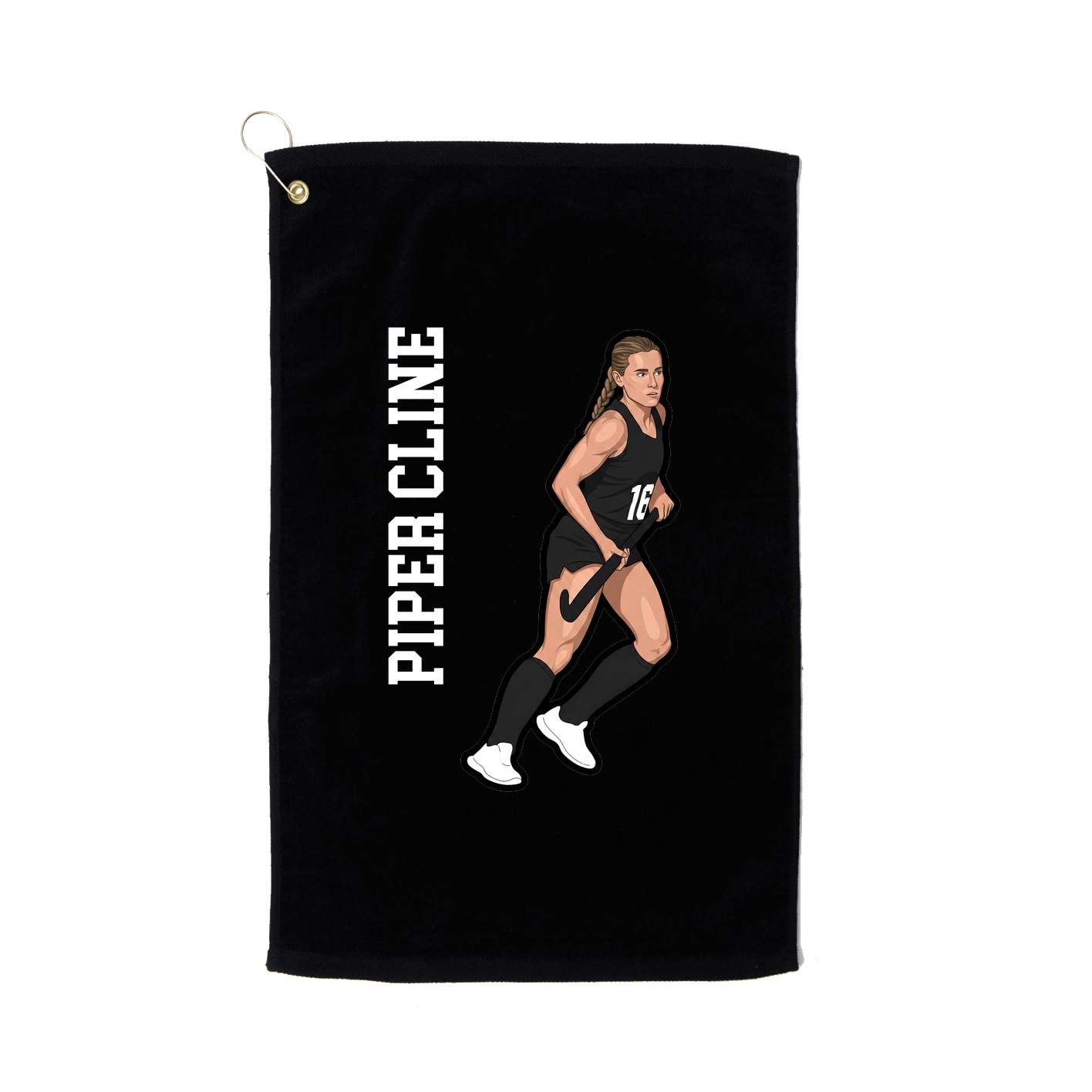 Golf Towel — Name Vertical in Black