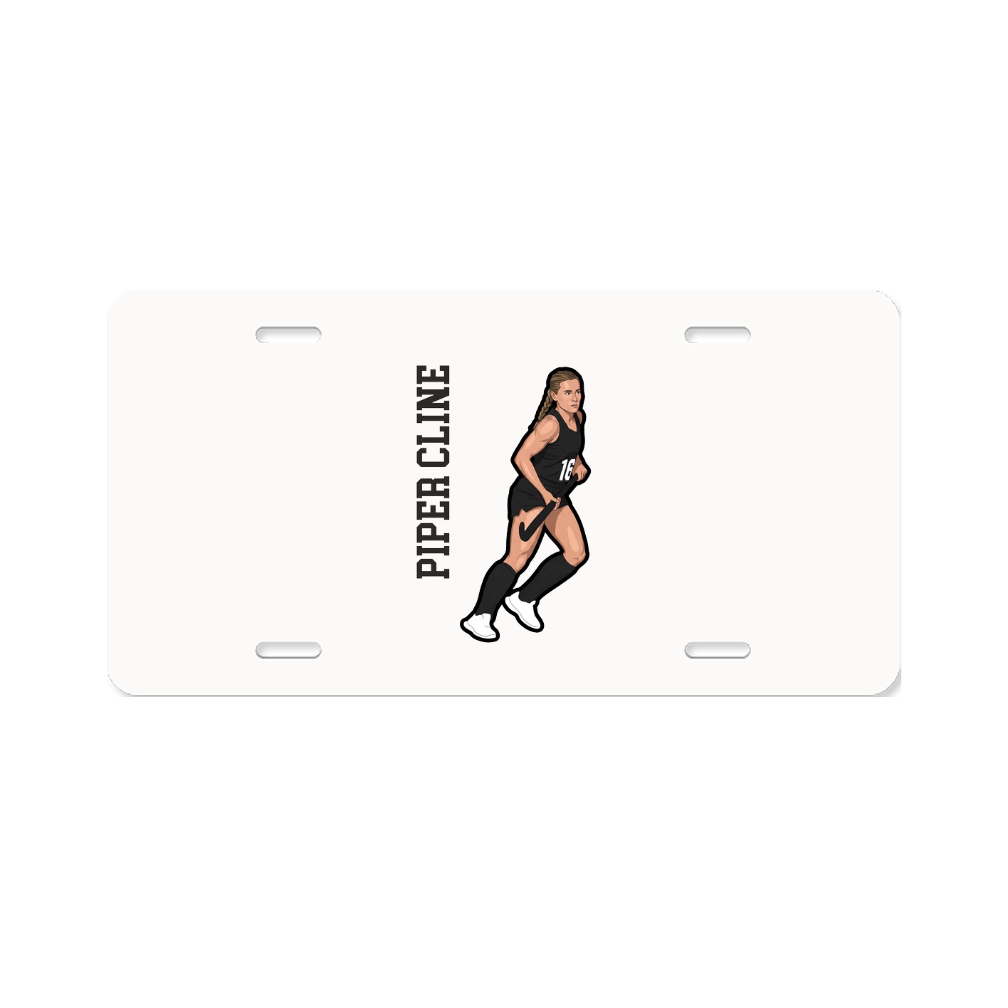 License Plate — Name Vertical in Classic