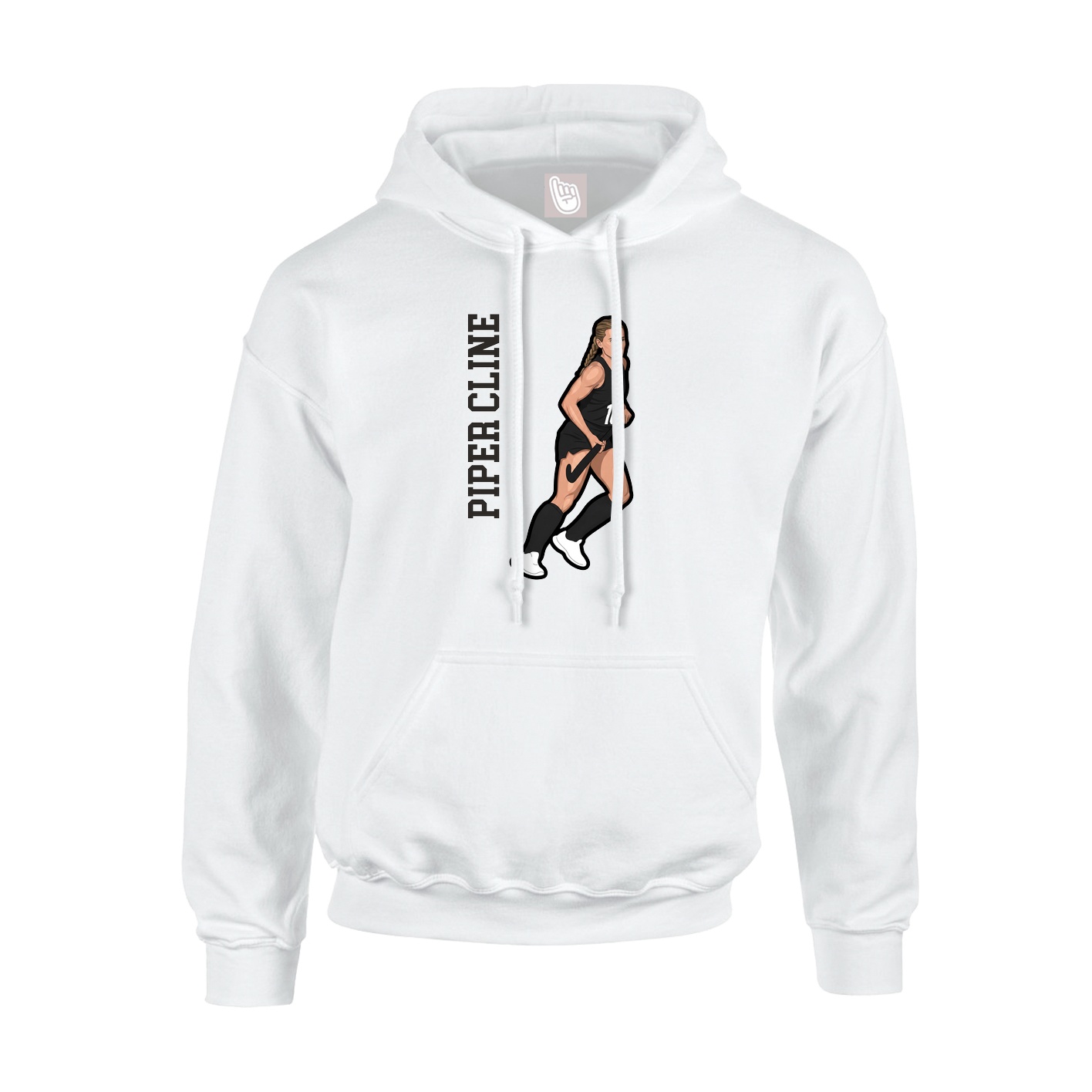 Youth Hoodie — Name Vertical in White