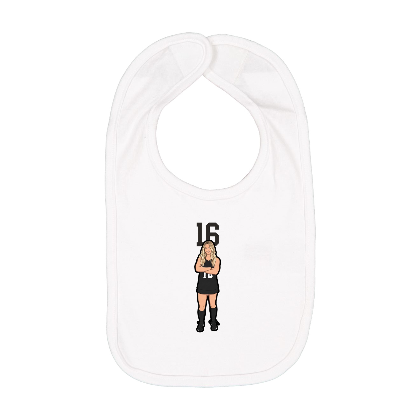 Infant Bib — Number Top in White