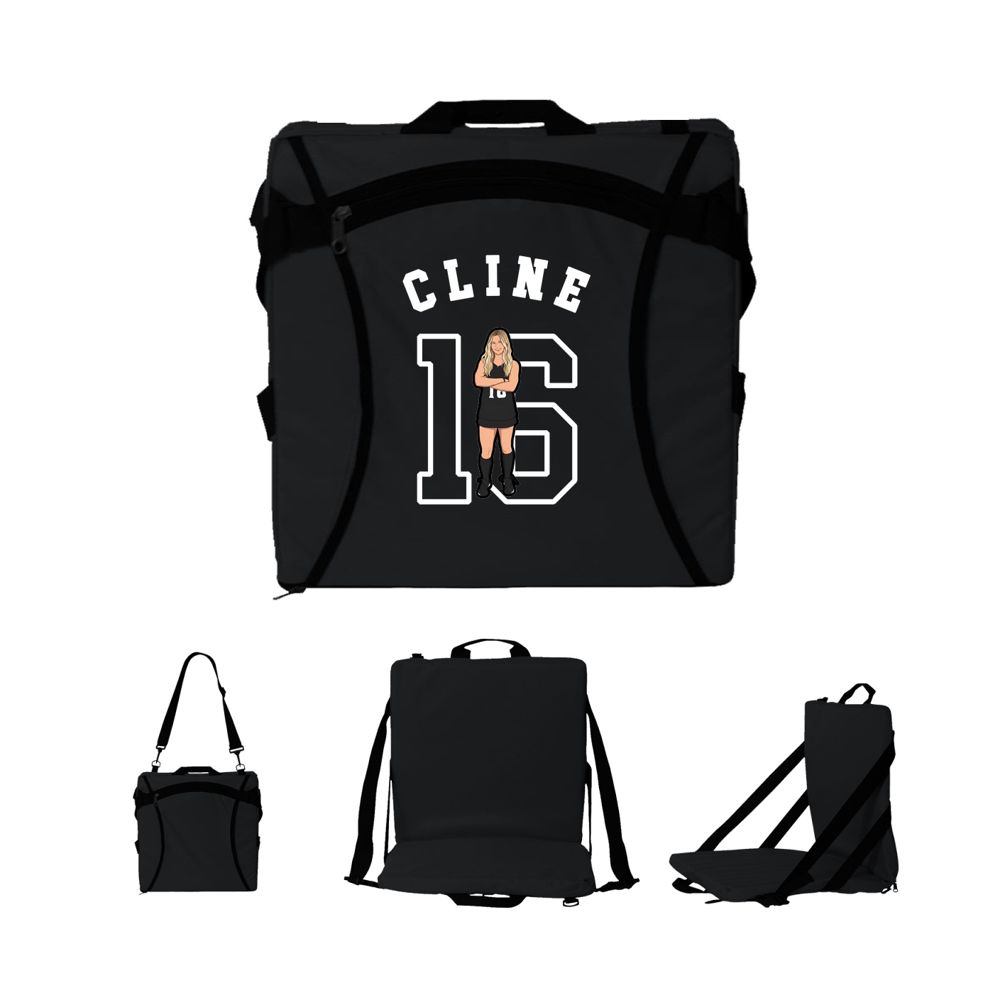 Folding Stadium Seat — Shirsey Arch in Black