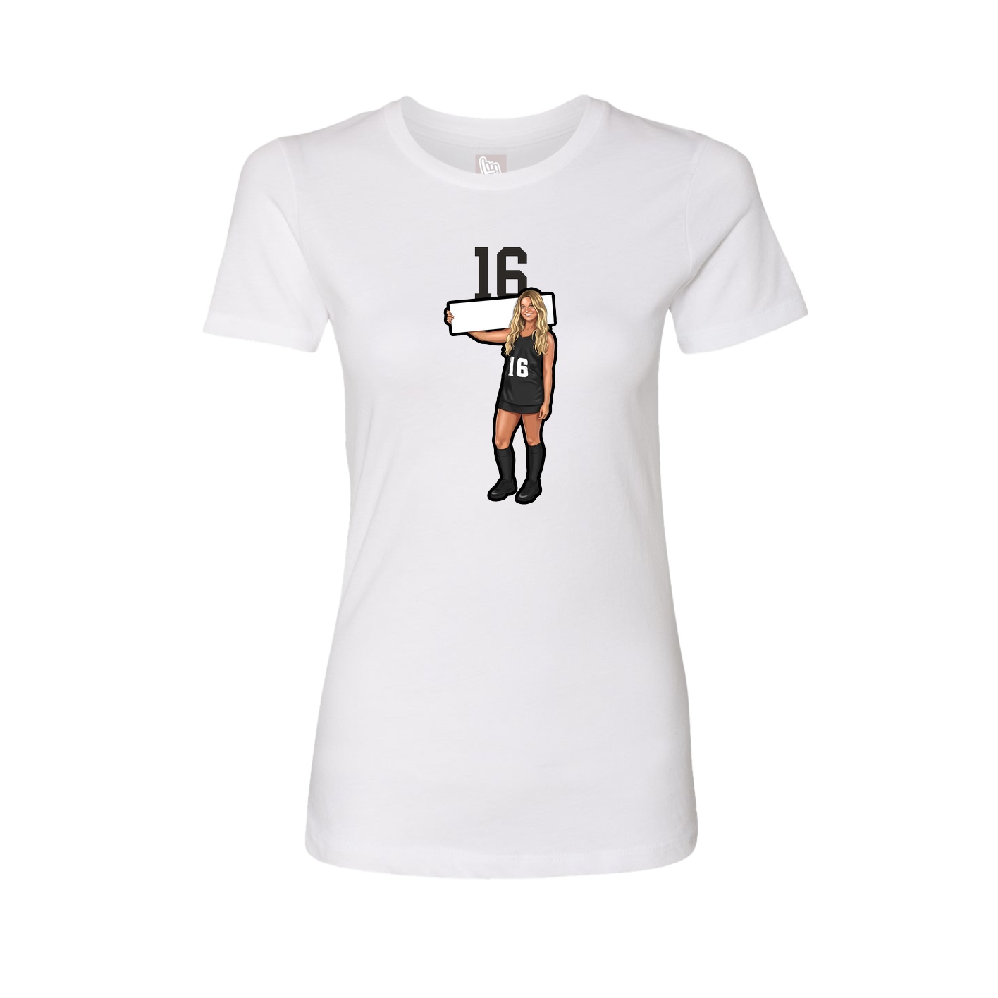 Womens Tee — Number Top in White