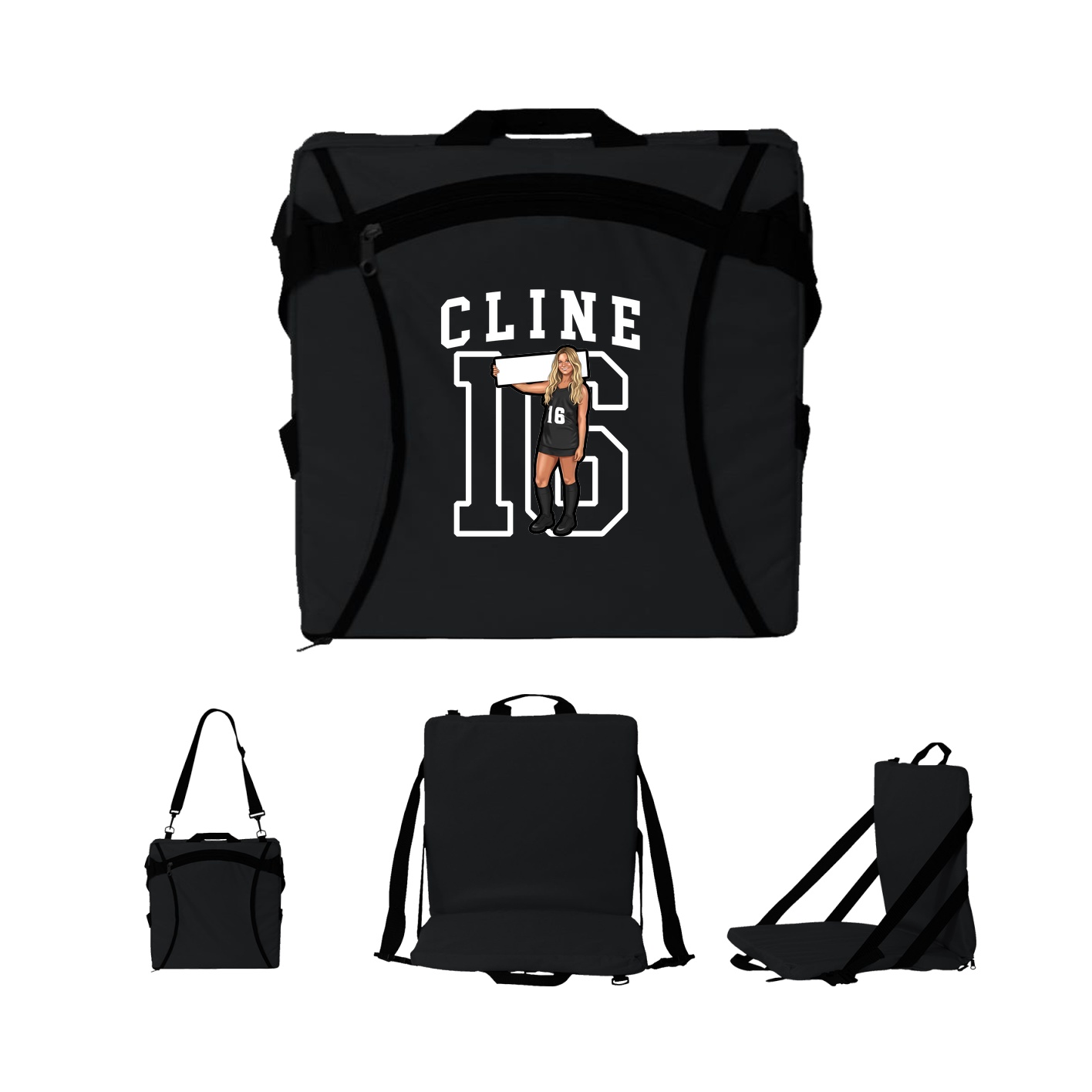 Folding Stadium Seat — Shirsey in Black