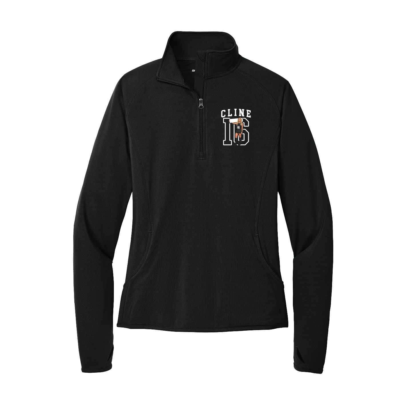 Women's Q-Zip Pullover — Shirsey in Black