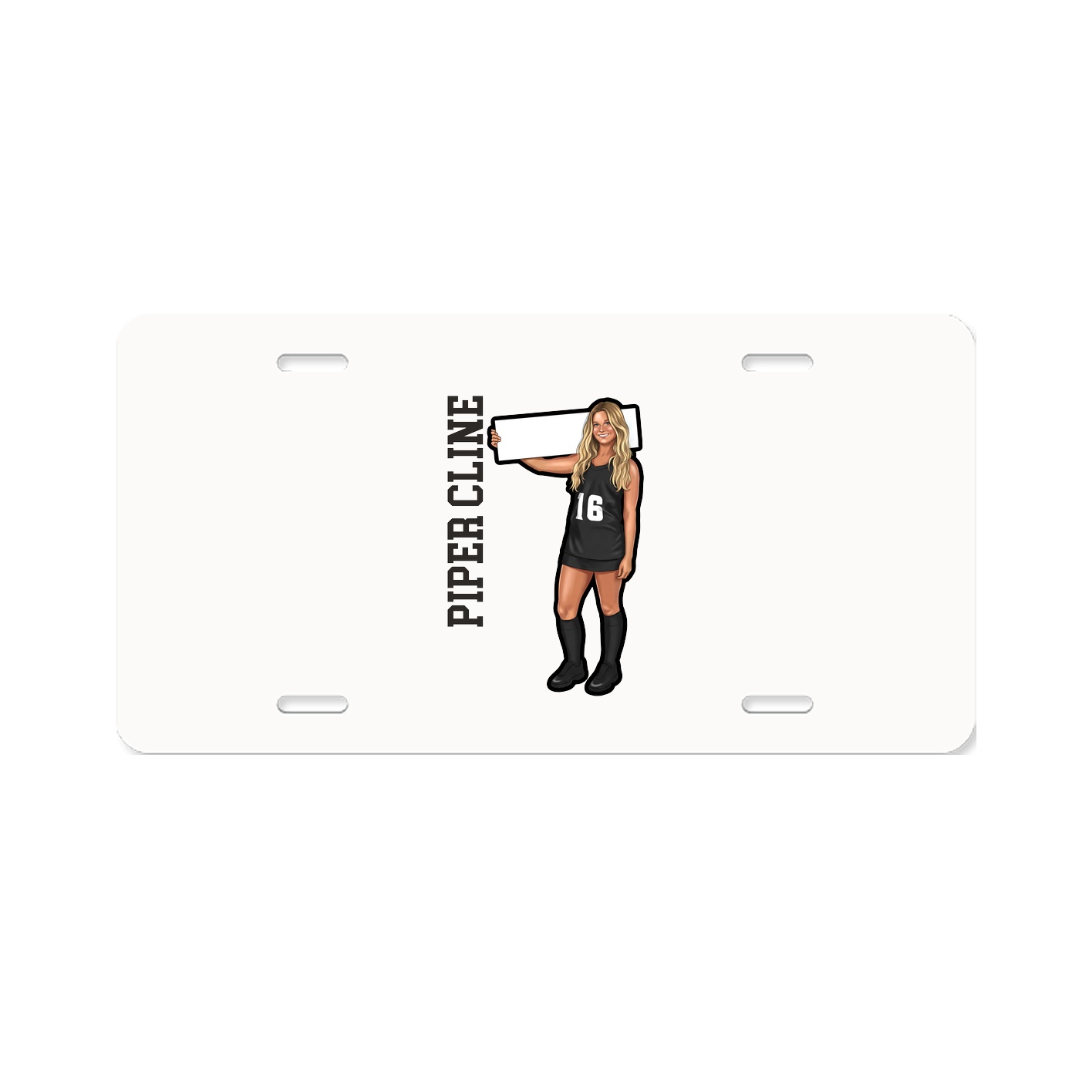 License Plate — Name Vertical in Classic