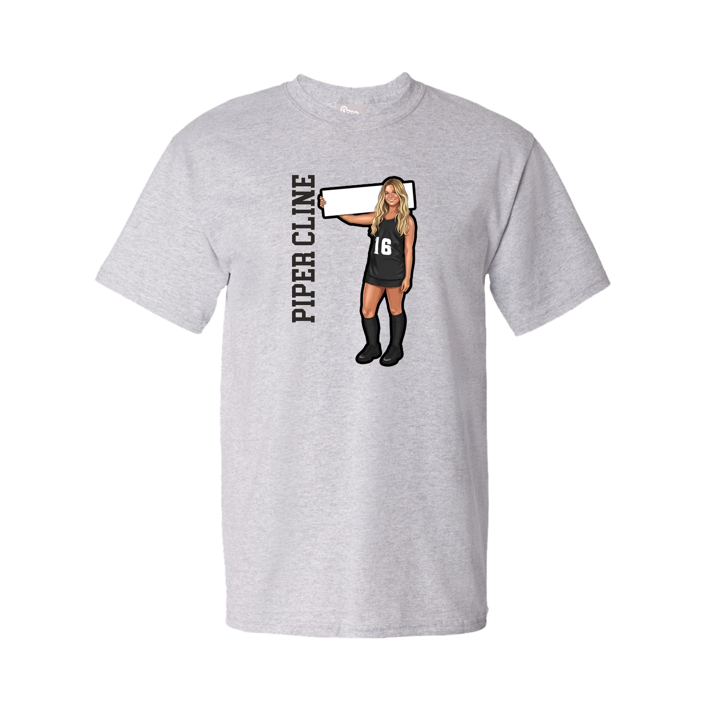 Tee — Name Vertical in Grey