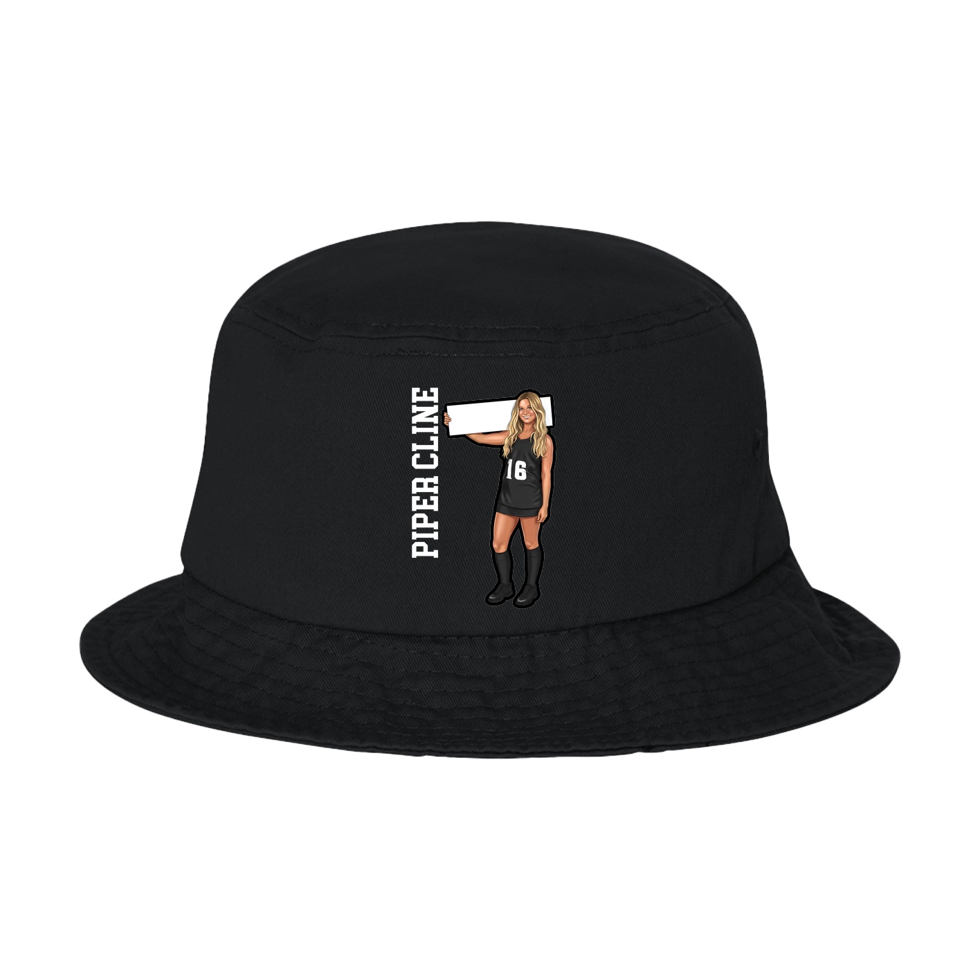 Bucket Cap — Name Vertical in Black