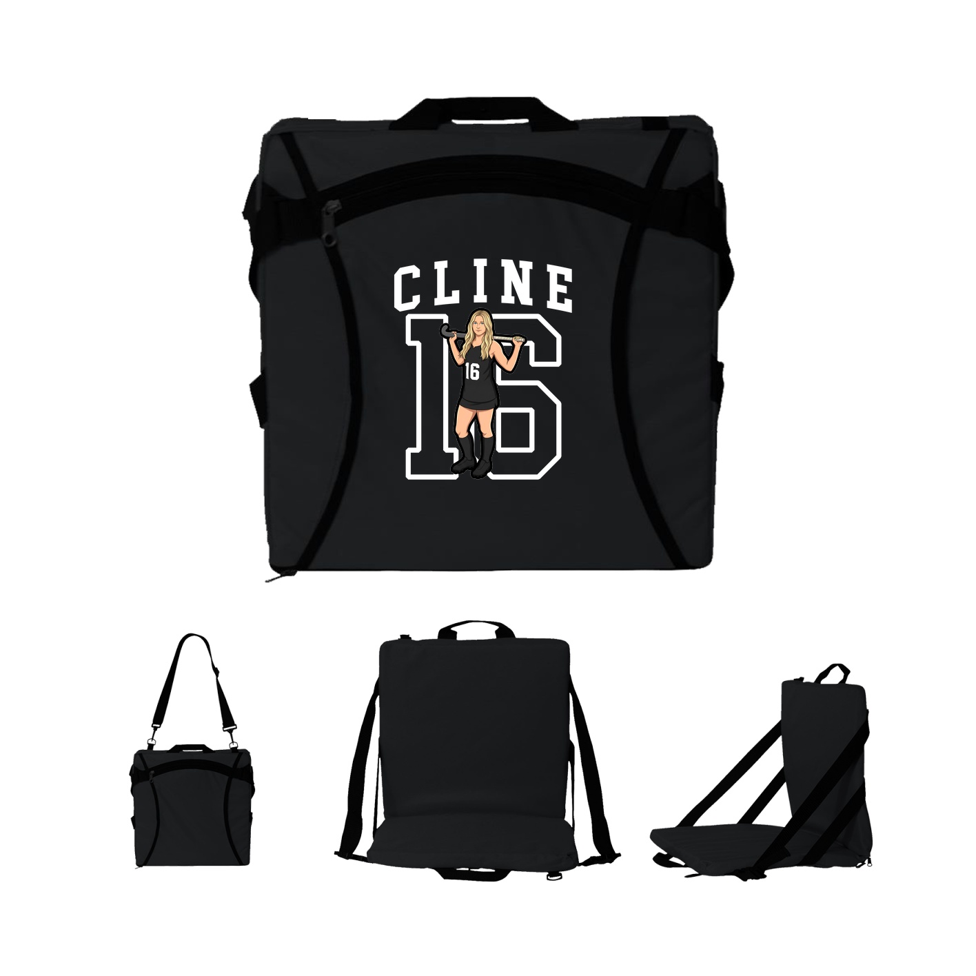 Folding Stadium Seat — Shirsey in Black