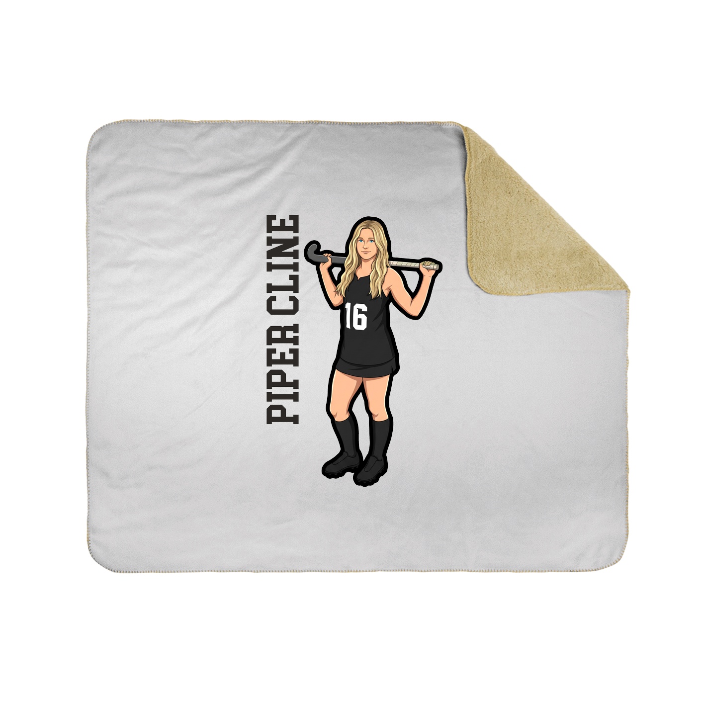 Throw Blanket — Name Vertical in White