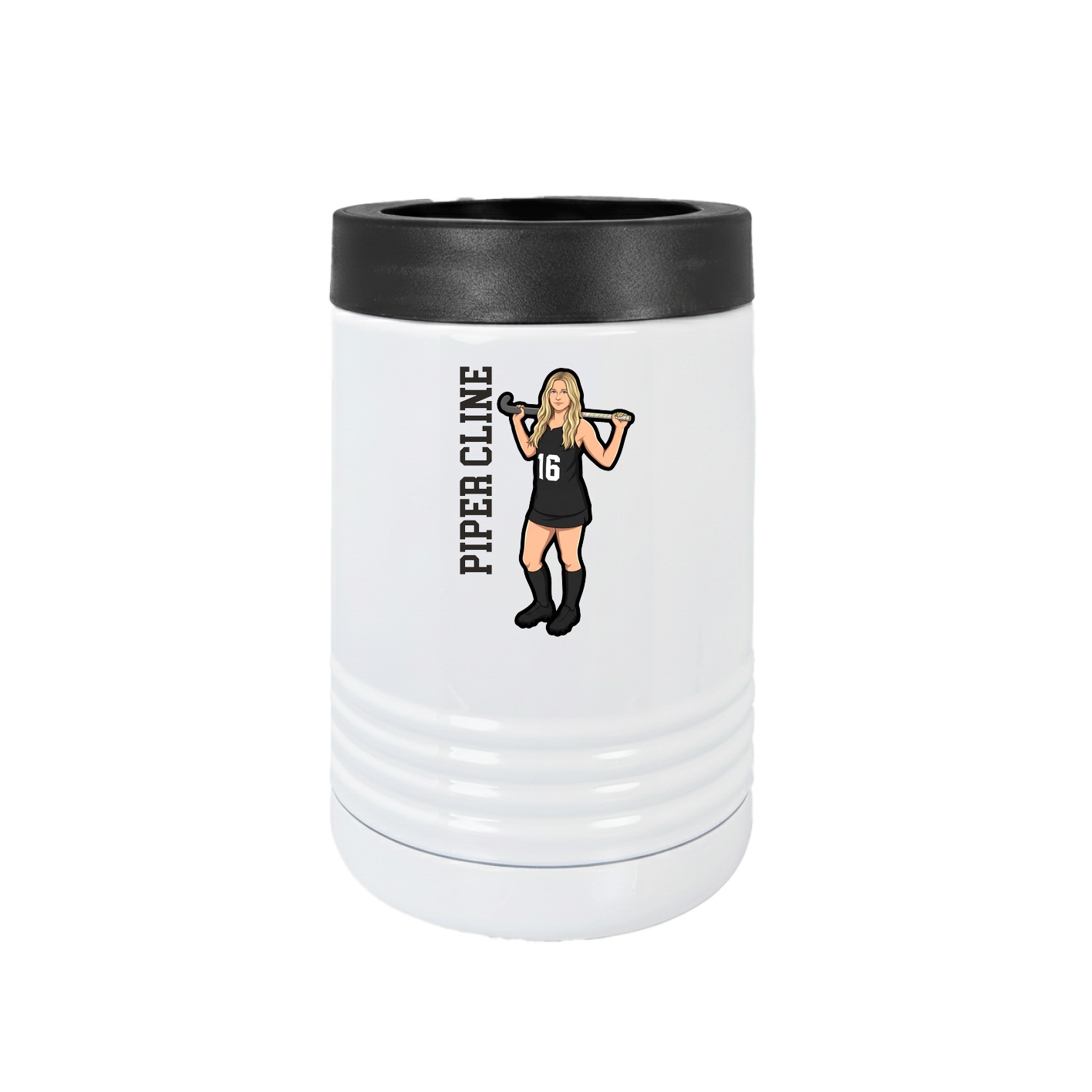 Beverage Holder — Name Vertical in White