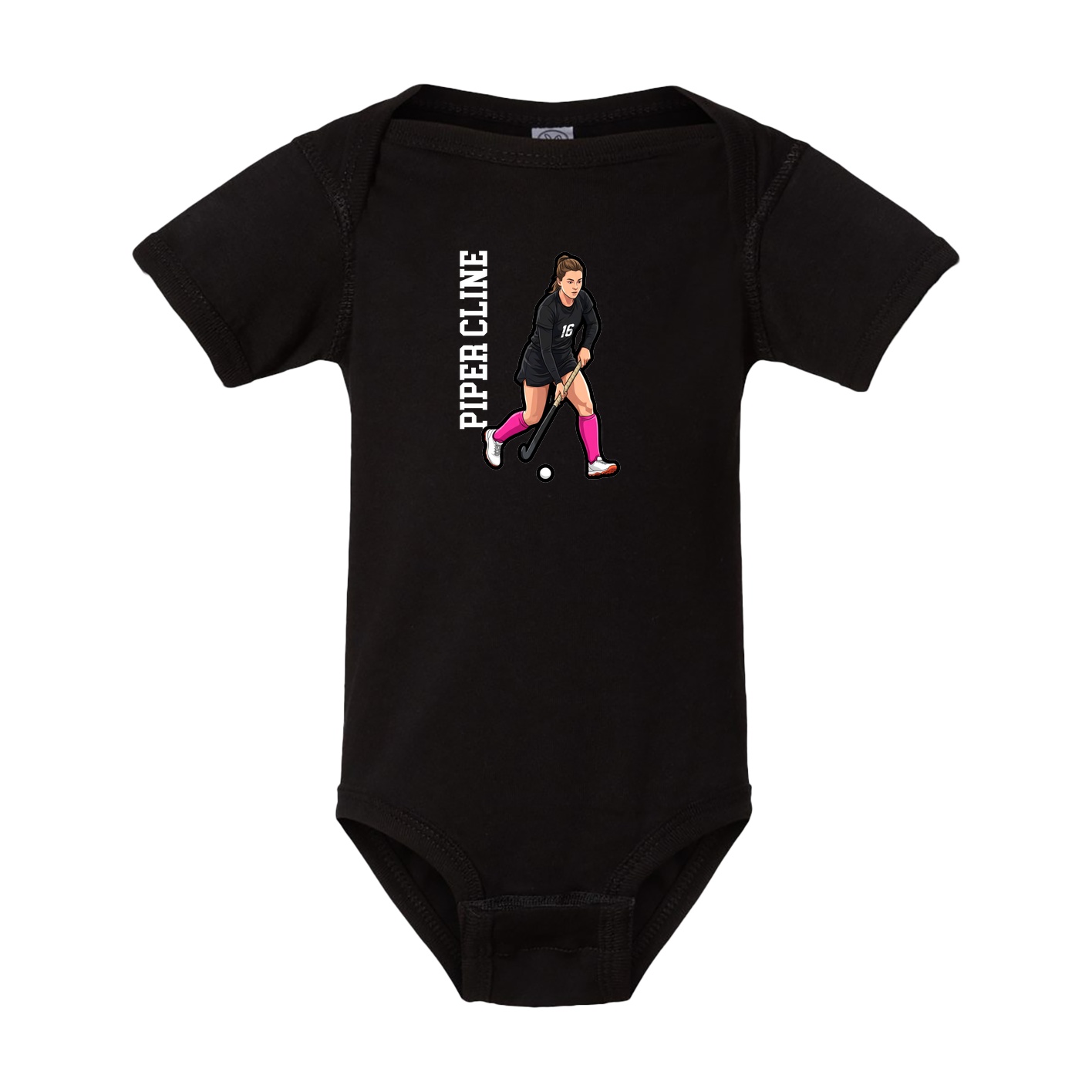 Baby Onesie — Name Vertical in Black