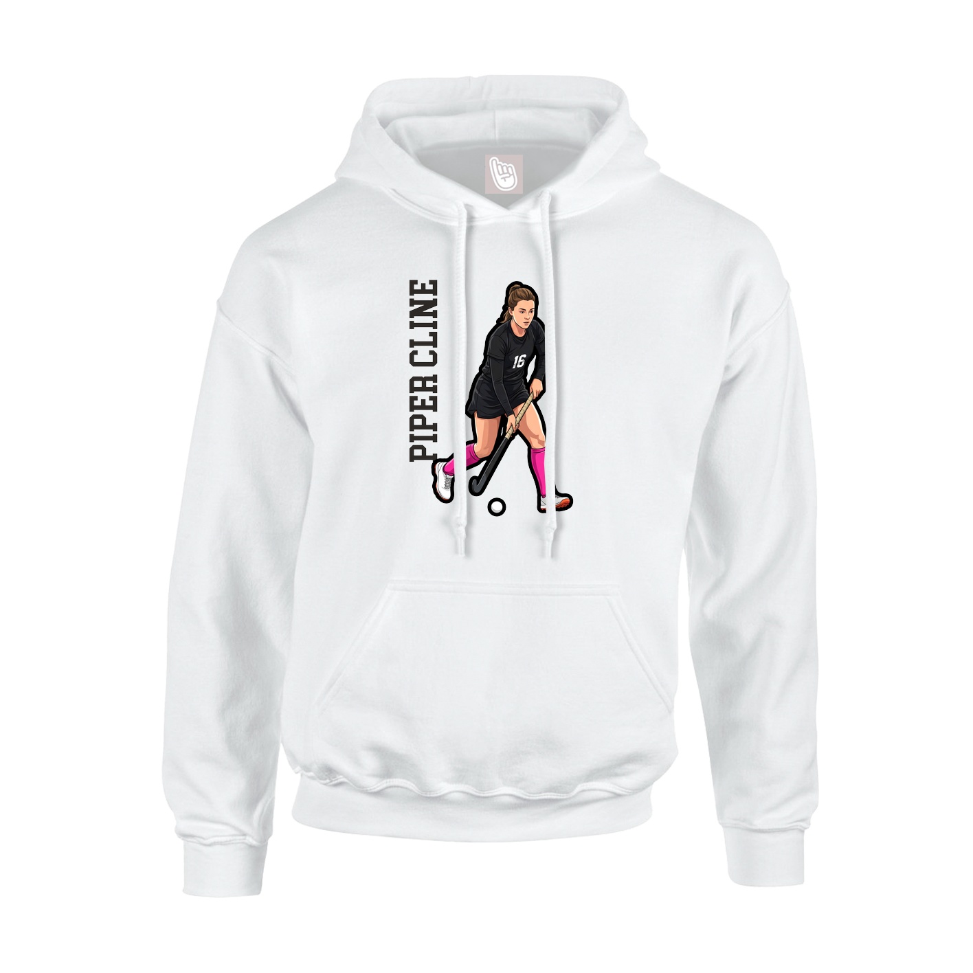 Hoodie — Name Vertical in White