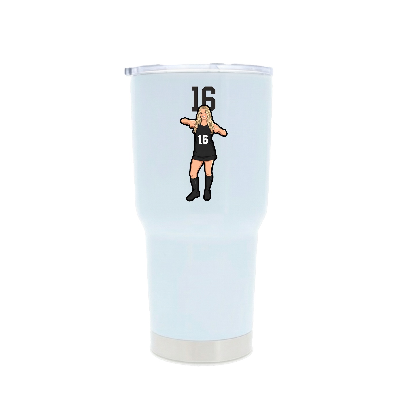 30oz Stainless Steel Tumbler — Number Top in White