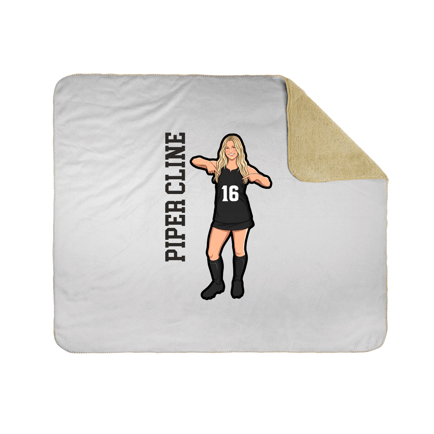 Throw Blanket — Name Vertical in White