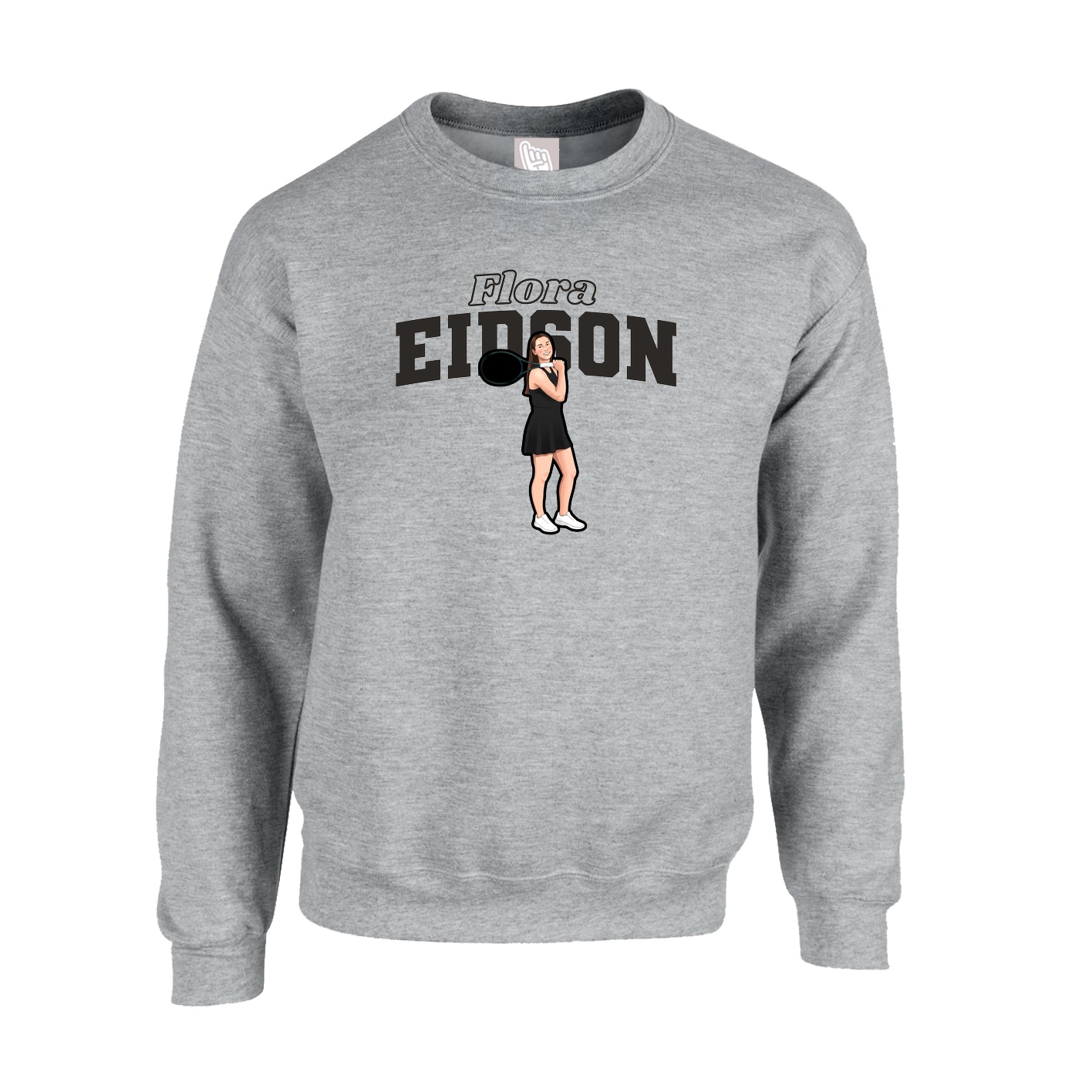 Fleece Crew — Name Arch in Grey