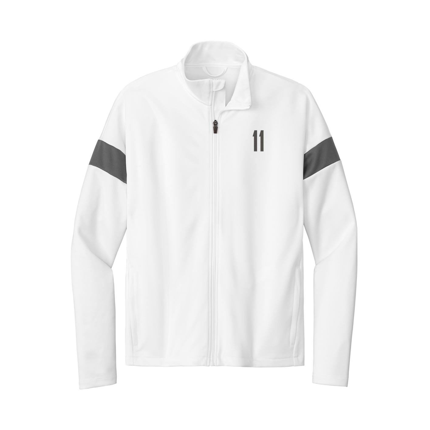 Team Travel Full-Zip Jacket — Front Shirsy in White/Grey