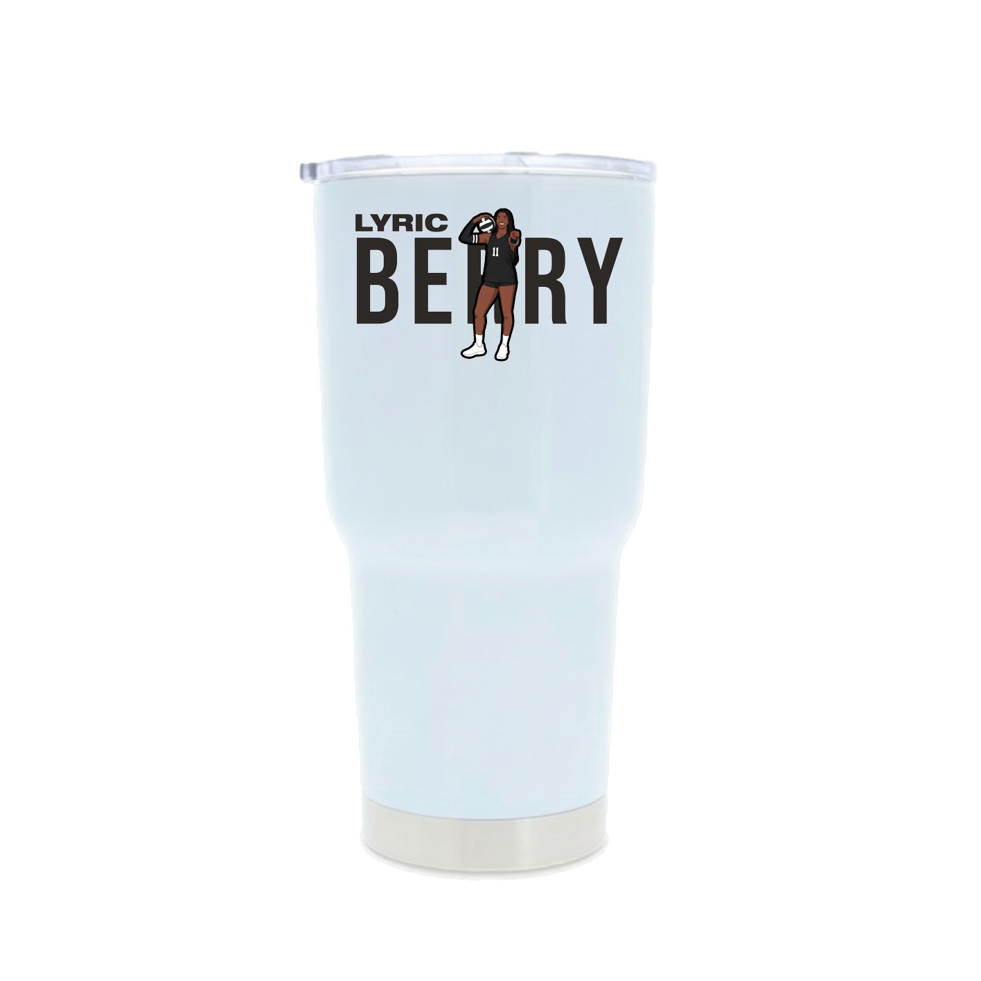 30oz Stainless Steel Tumbler — Player Name in White