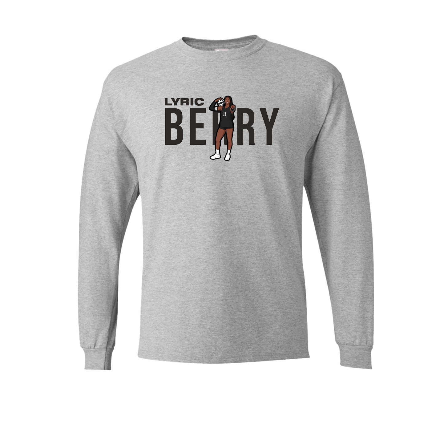 Long Sleeve Tee — Player Name in Grey