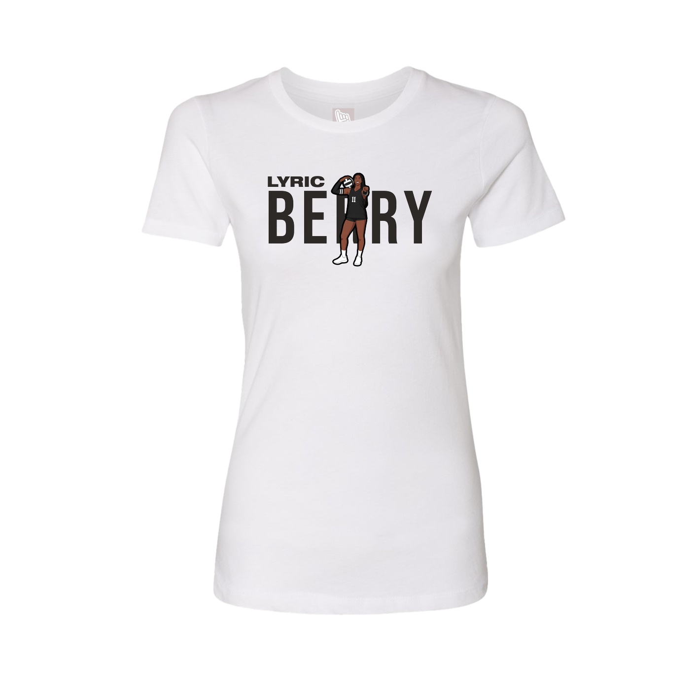 Fitted Women's Tee — Player Name in White