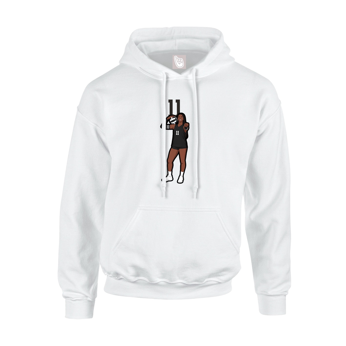 Youth Hoodie — Number Top in White