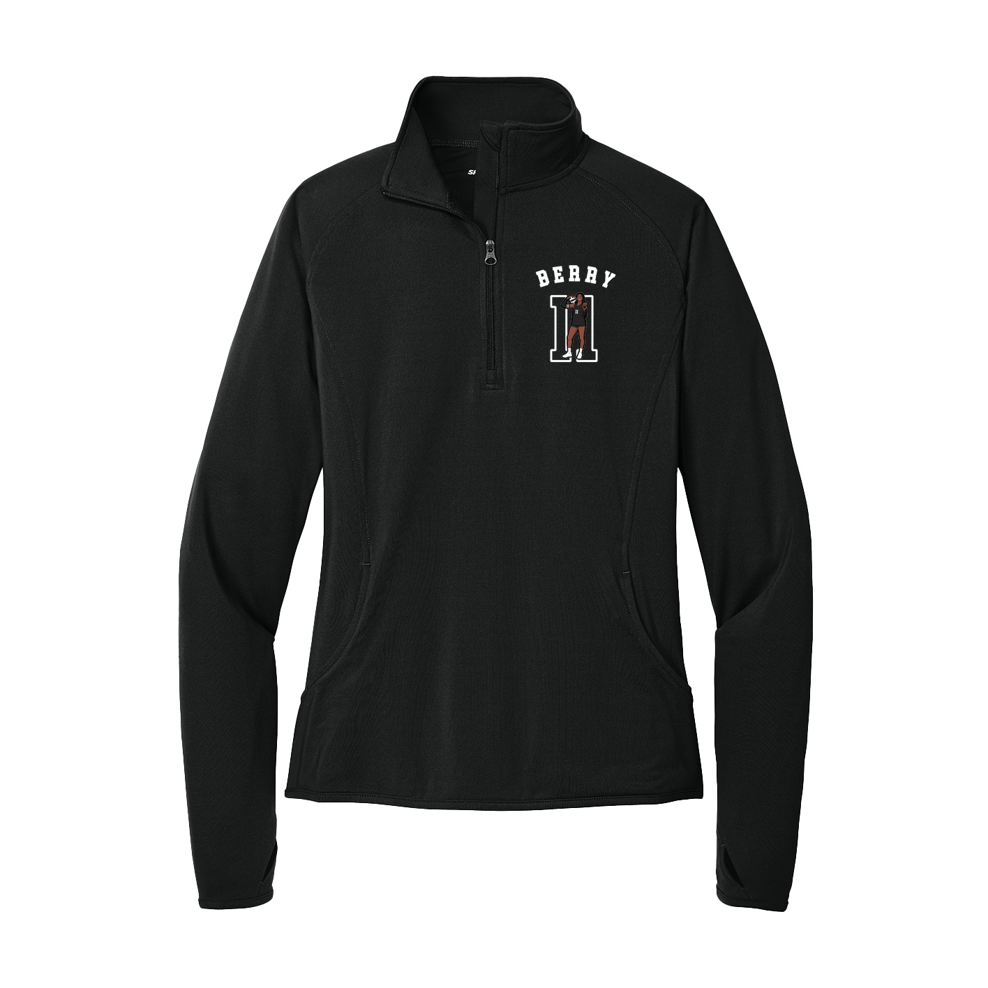 Women's Q-Zip Pullover — Shirsey Arch in Black
