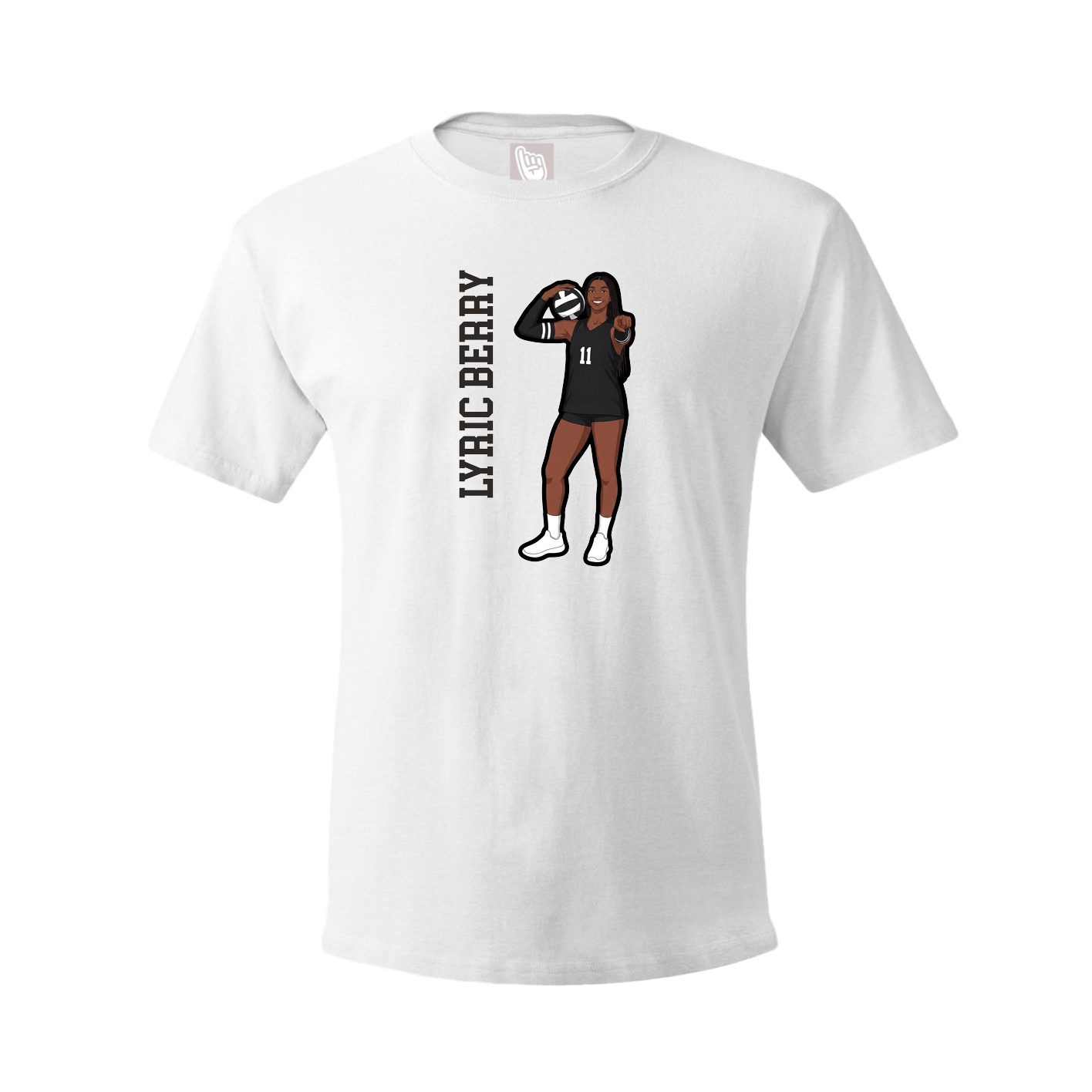 Tee — Name Vertical in White