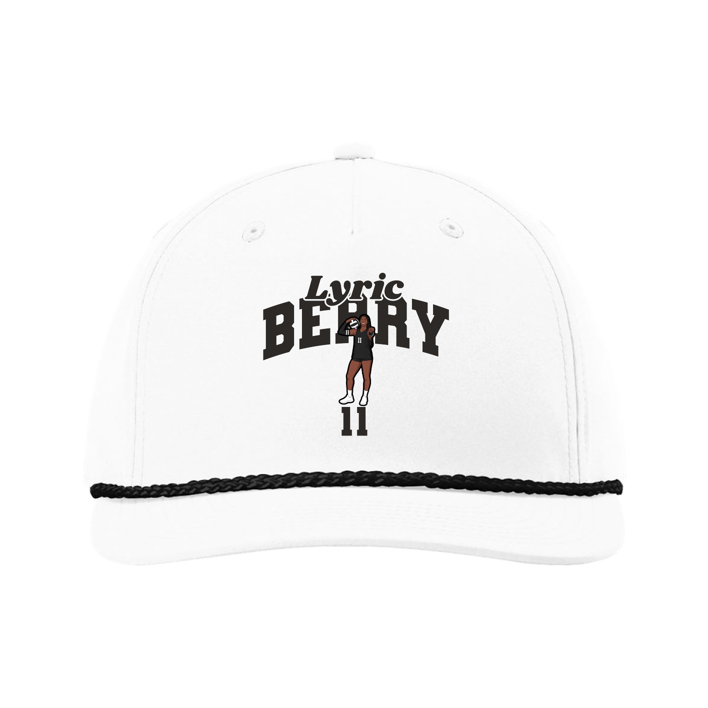 Five-Panel Classic Rope Cap — Signature Arch in White