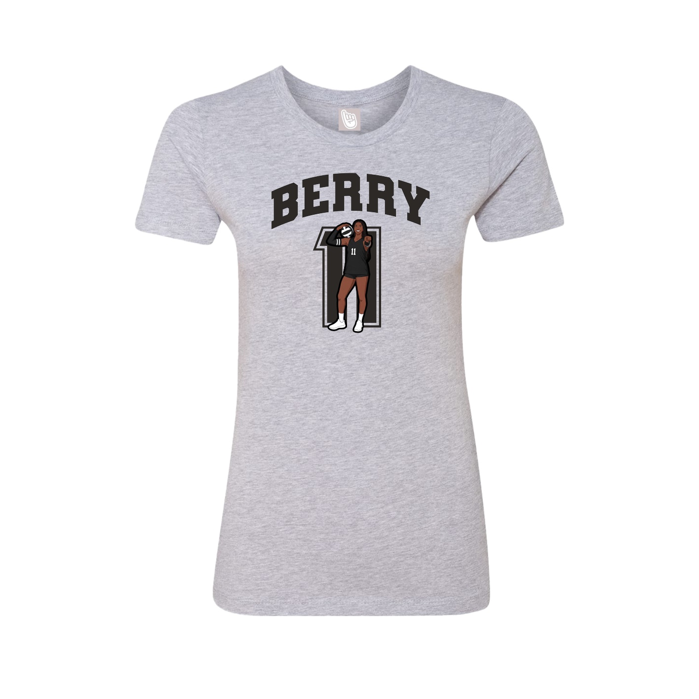 Fitted Women's Tee — Number in Grey