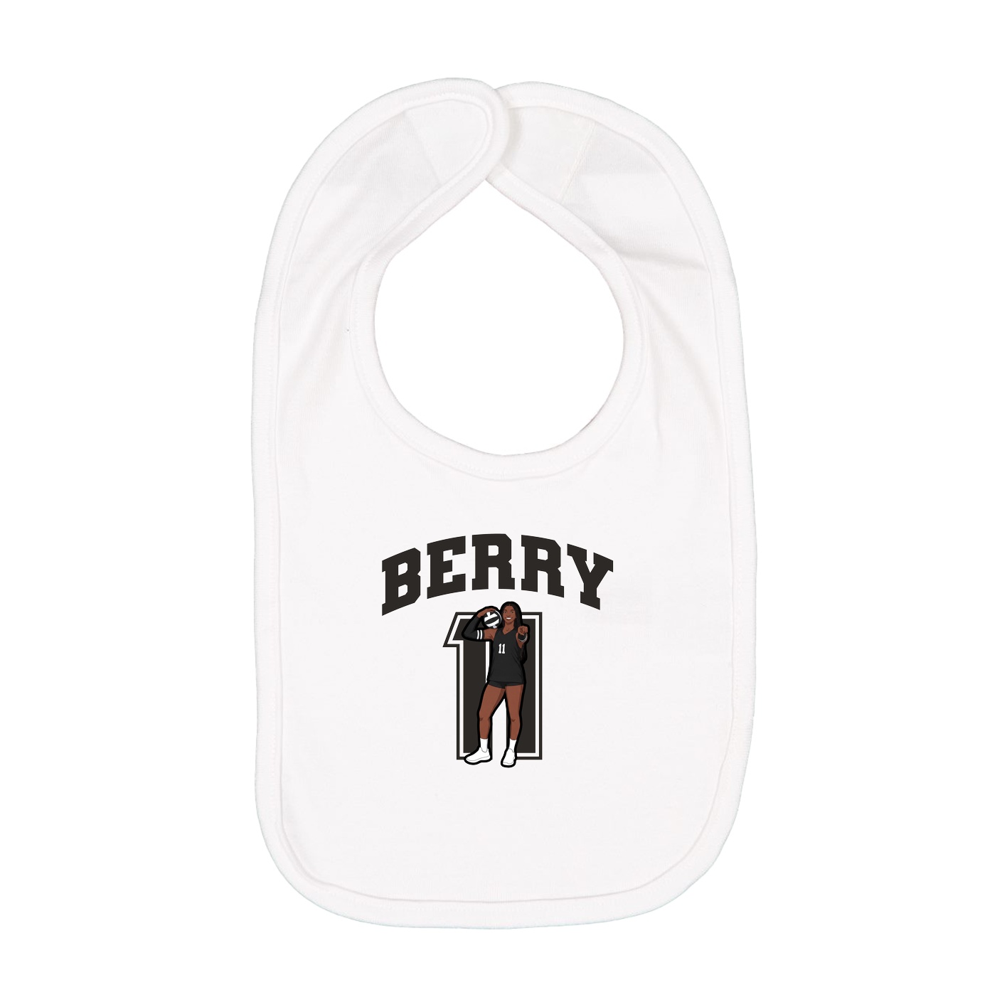 Infant Bib — Number in White