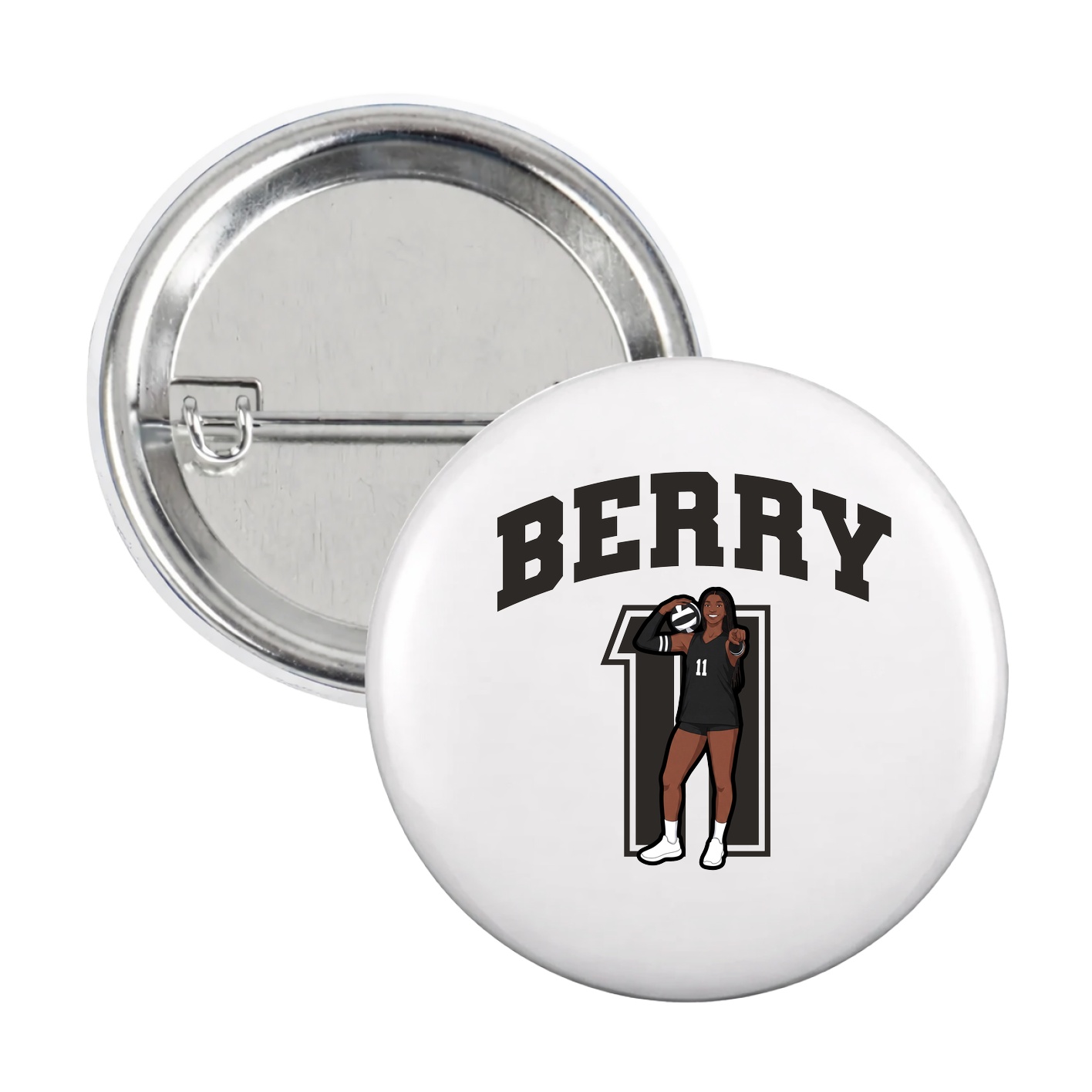 Game Day Button — Number in White